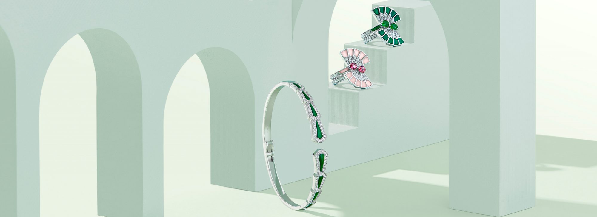Garrard Fanfare jewellery collections diamond bangle and rings