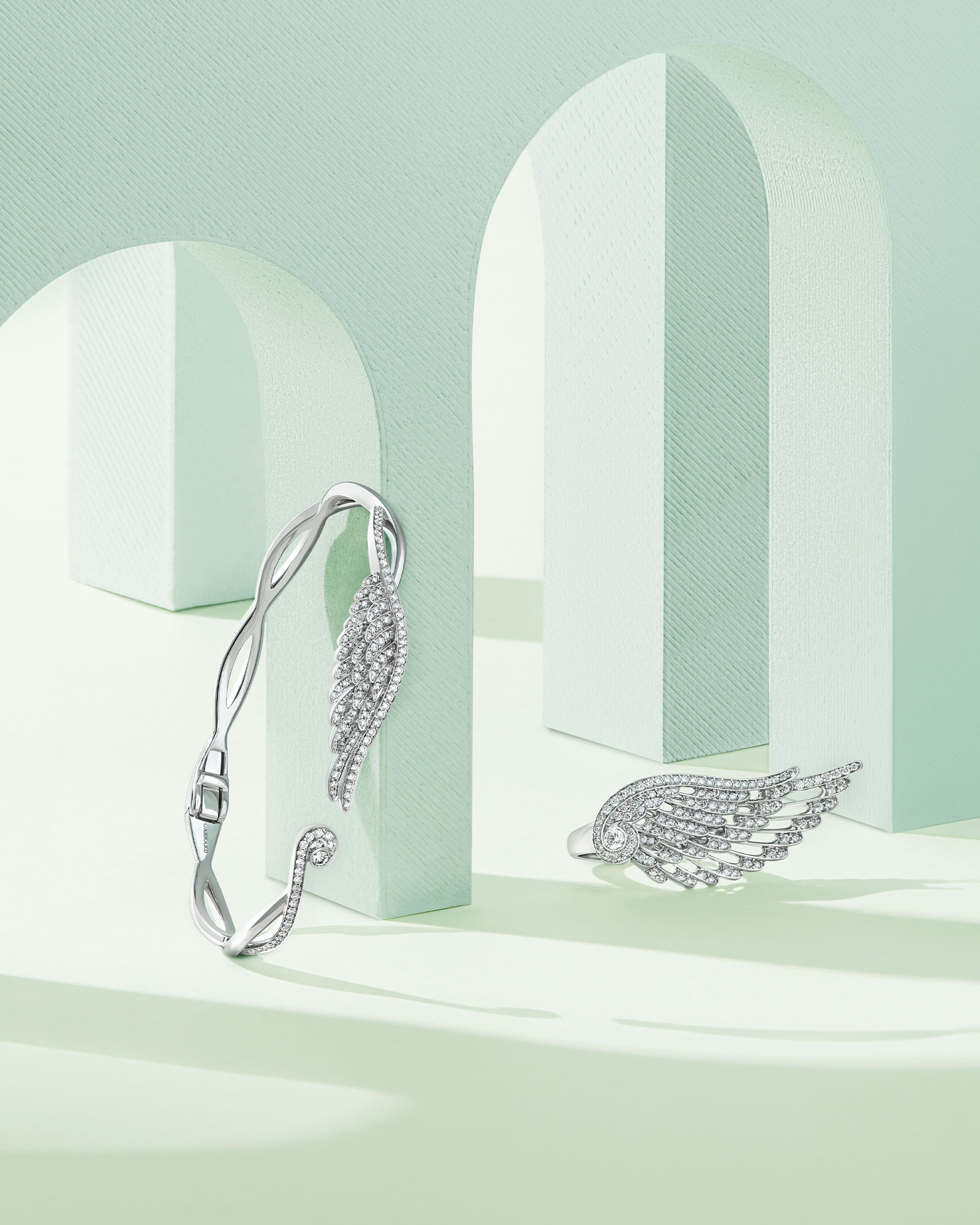 Garrard Wings Embrace jewellery collections diamond bangle and rings