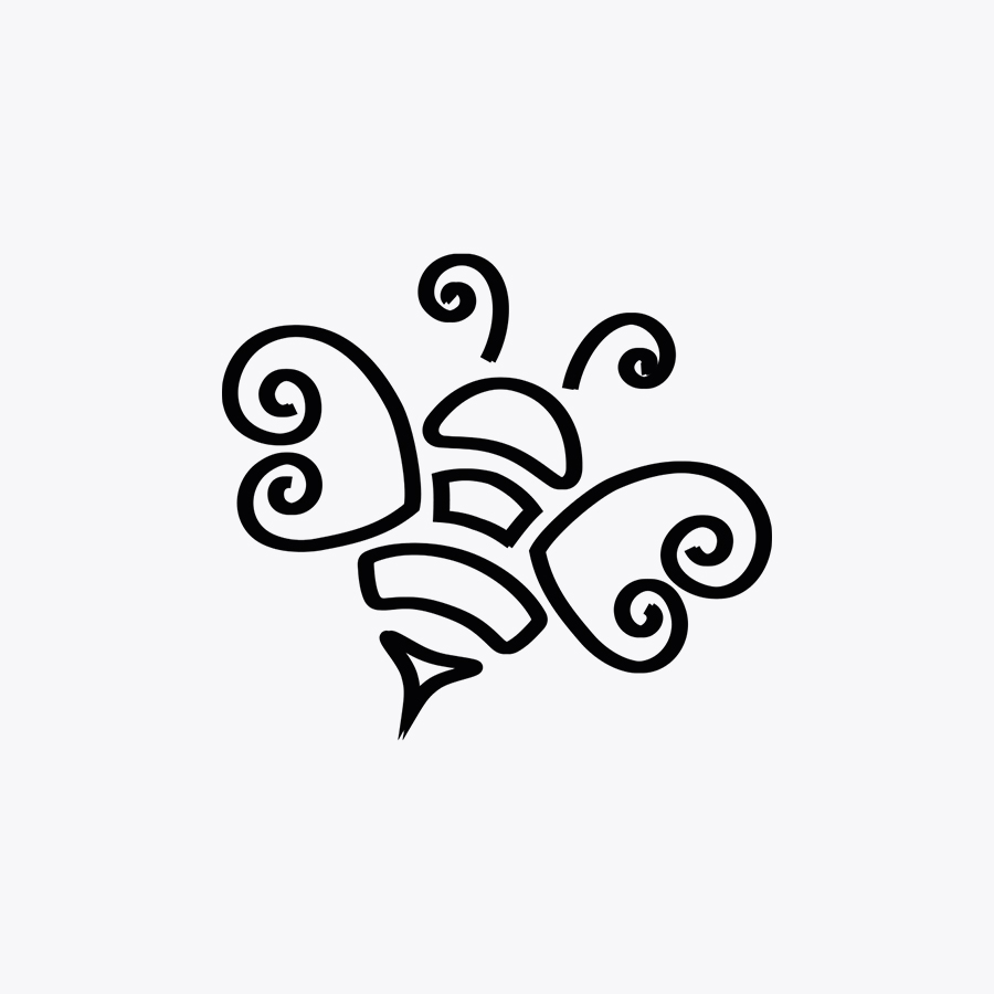 a Bee on grey background 1