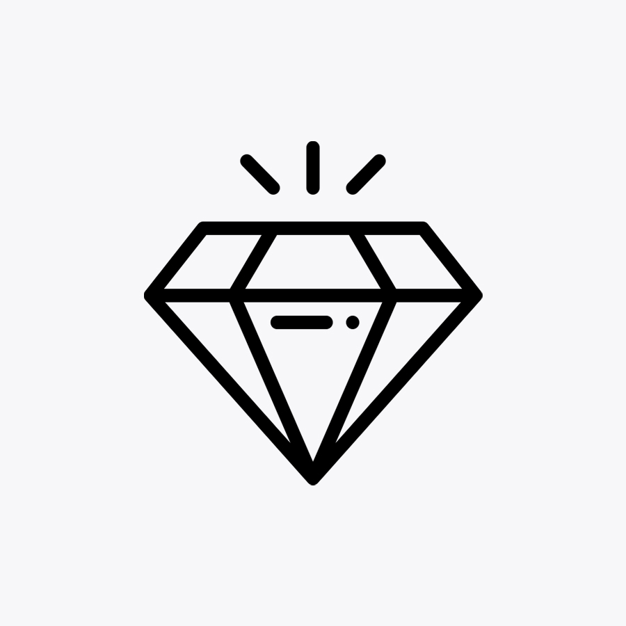 diamond icon on grey background
