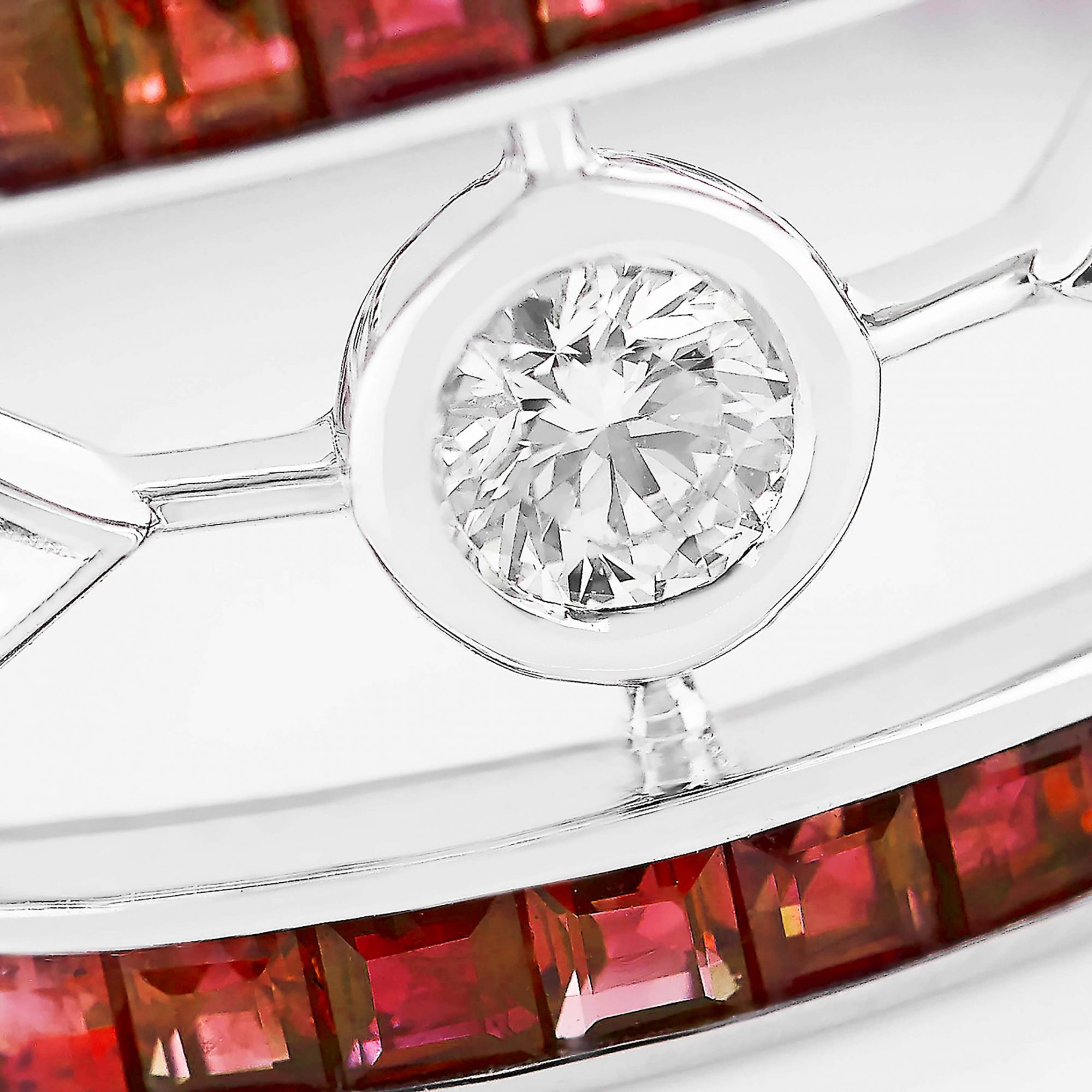 Garrard Albemarle jewellery Collection Ruby and Diamond Band In 18ct White Gold 2016062 Detail