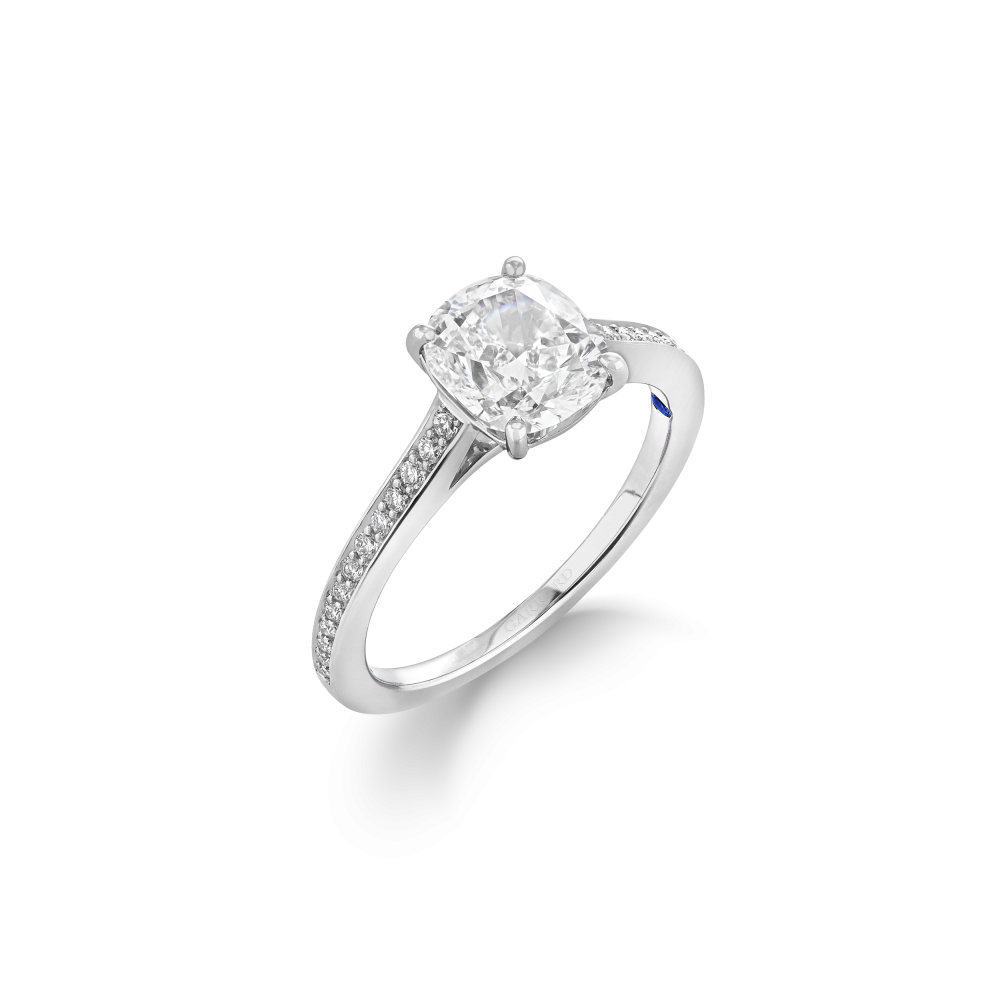 Garrard Bridal collection Cherish Round Diamond Solitaire Engagement Ring In Rose Gold with Diamonds 2017571 Hero