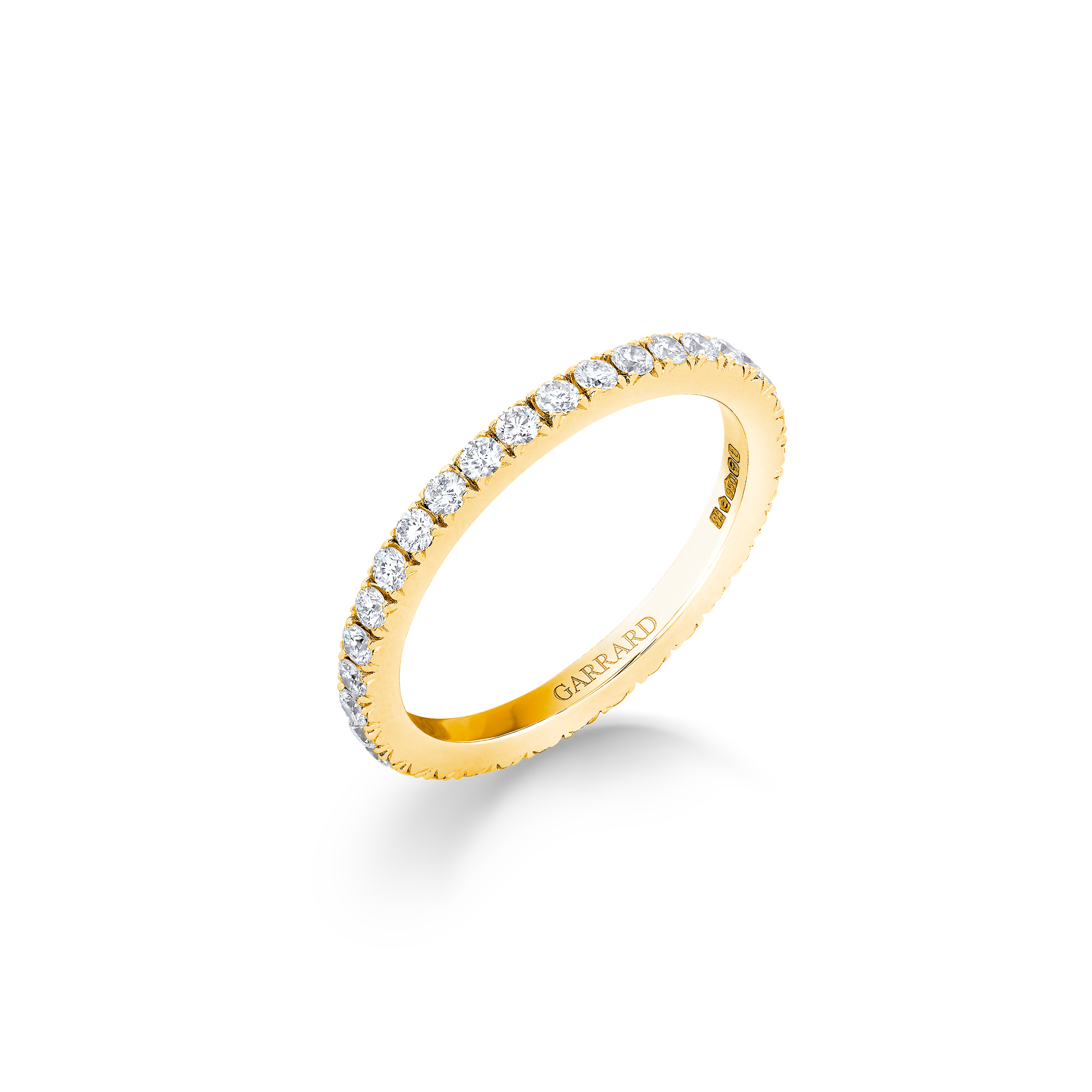 Garrard Bridal jewellery collection Castle Set Diamond Eternity Band in 18ct Yellow Gold 2mm 2017259 Garrard Bridal jewellery collection Castle Set Diamond Eternity Band in 18ct Yellow Gold 2mm 2017259