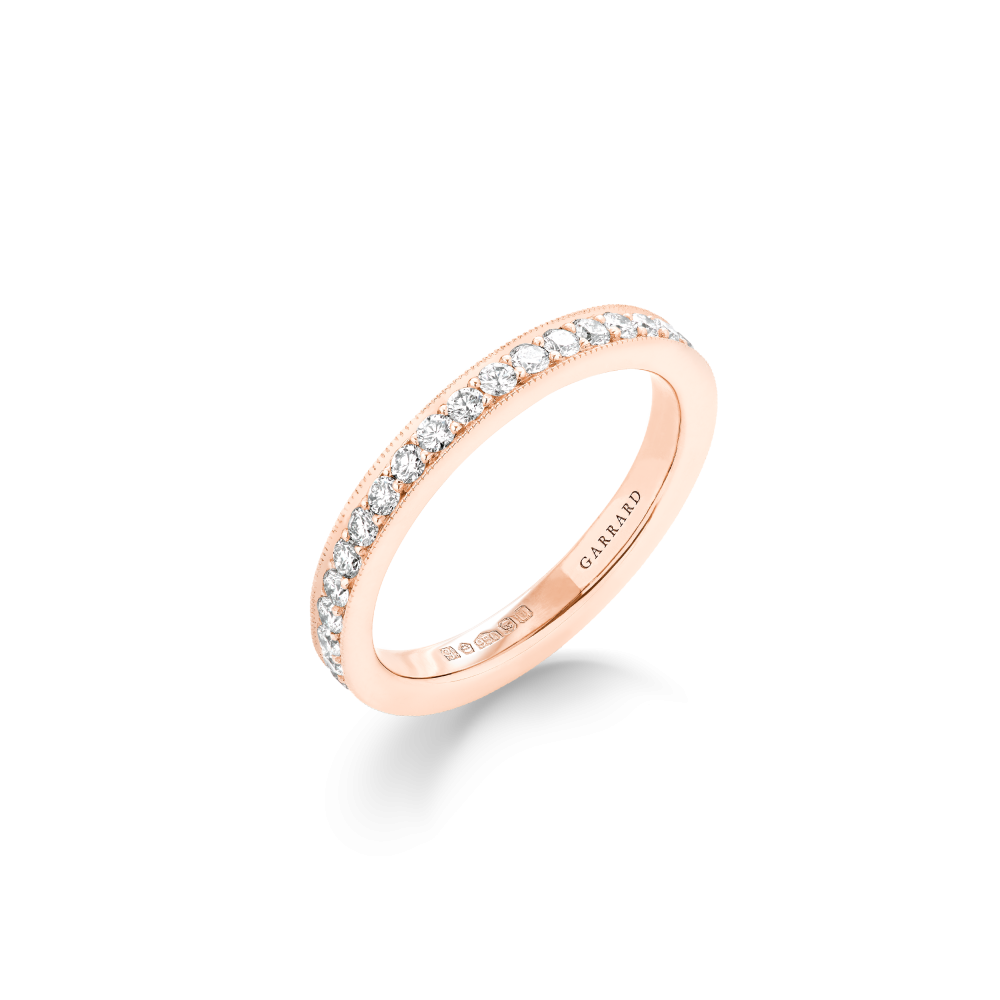 Garrard Bridal jewellery collection Evermore Diamond Eternity Band in 18ct Rose Gold 2mm 2017255