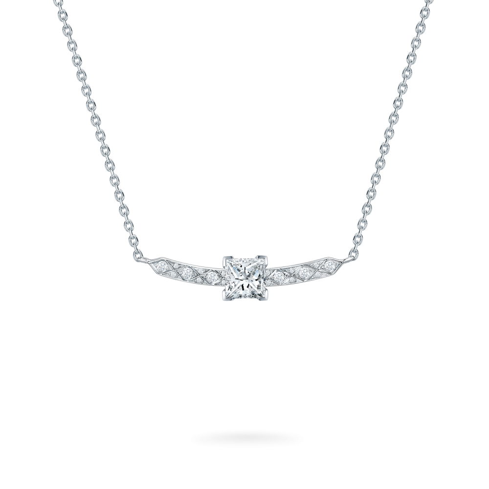 Garrard Classic jewellery collection Signature Princess Cut Diamond Pendant In Platinum 2015223 1
