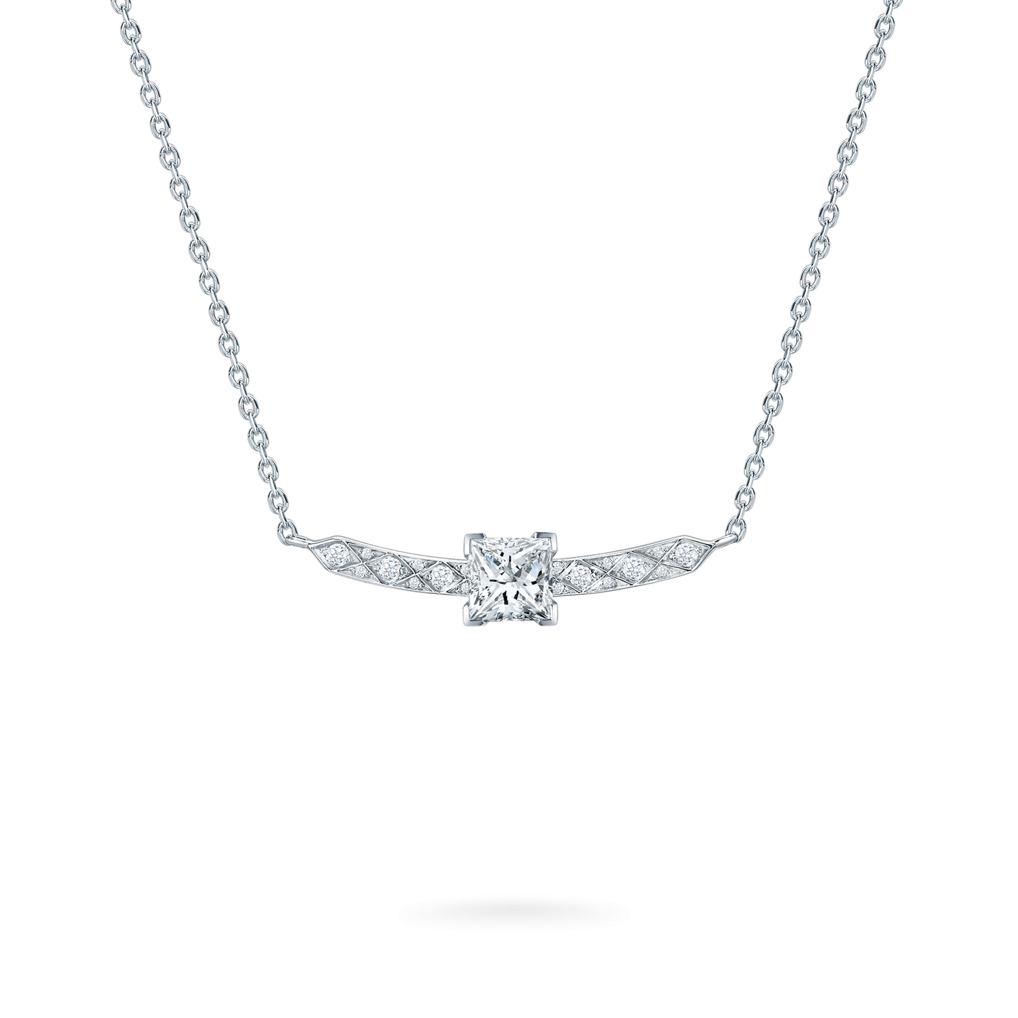 Garrard Classic jewellery collection Signature Princess Cut Diamond Pendant In Platinum 2015223 1