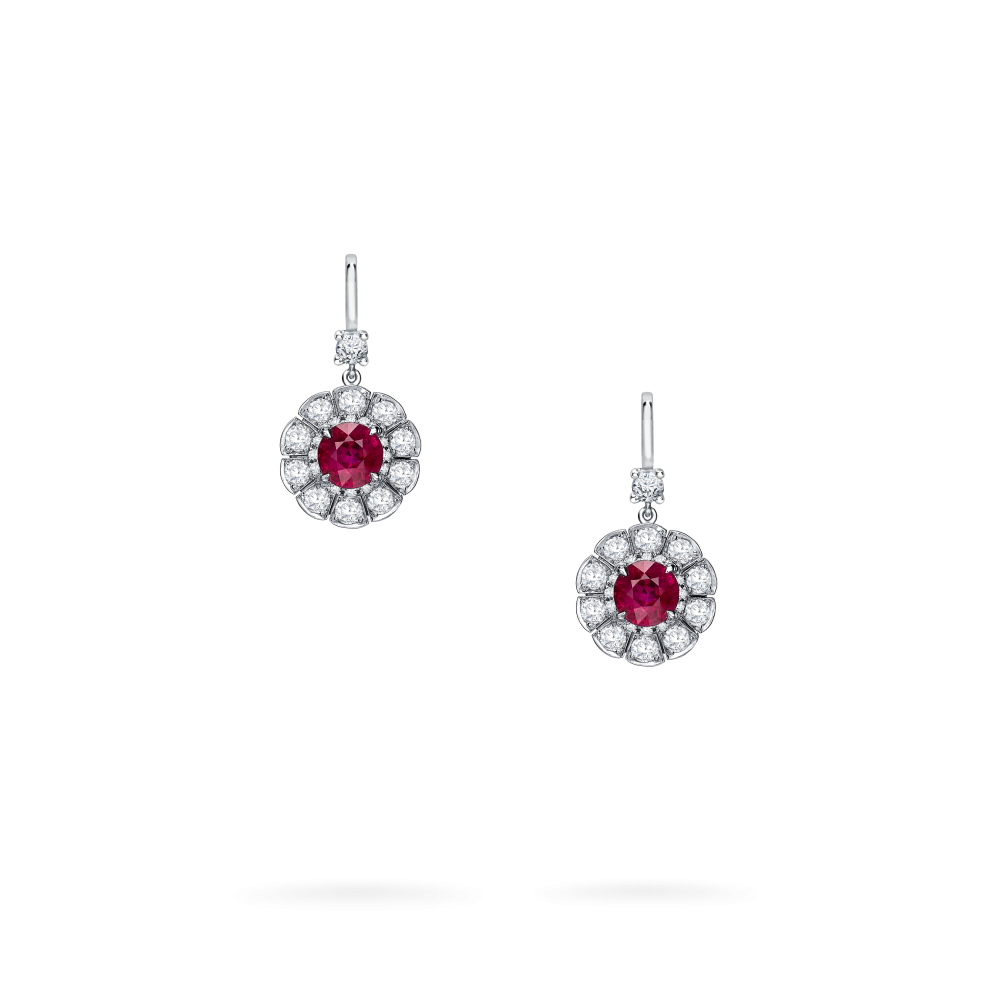 Garrard Marguerite Ruby and Diamond High Jewellery Earrings In Platinum 2015491 Hero