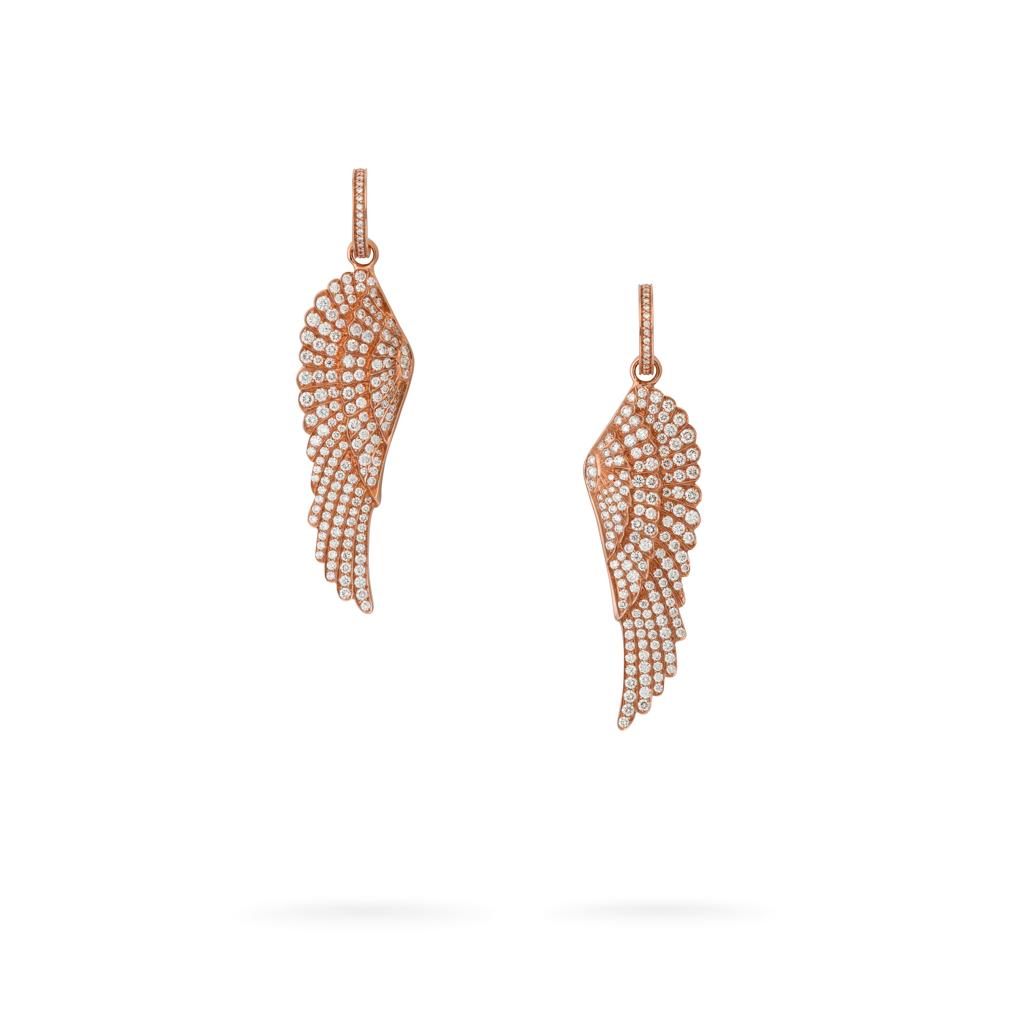 Garrard Wings Classic jewellery collection Hoop and Drop Diamond Earrings In 18ct Rose Gold 2013182 Hero View Garrard Wings Classic jewellery collection Hoop and Drop Diamond Earrings In 18ct Rose Gold 2013182 Hero View