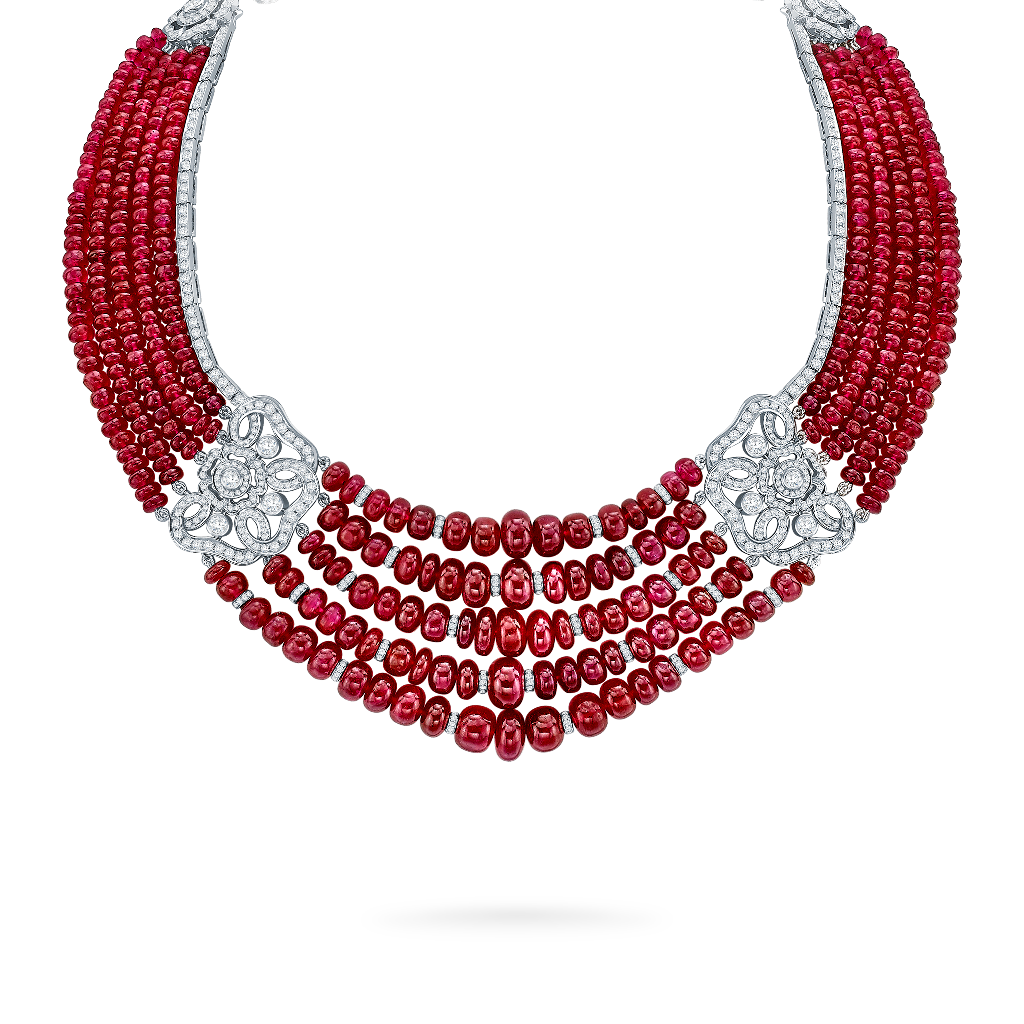 Red Rose High Jewellery Ruby and Diamond Necklace In 18ct White Gold 2015423 Red Rose High Jewellery Ruby and Diamond Necklace In 18ct White Gold 2015423