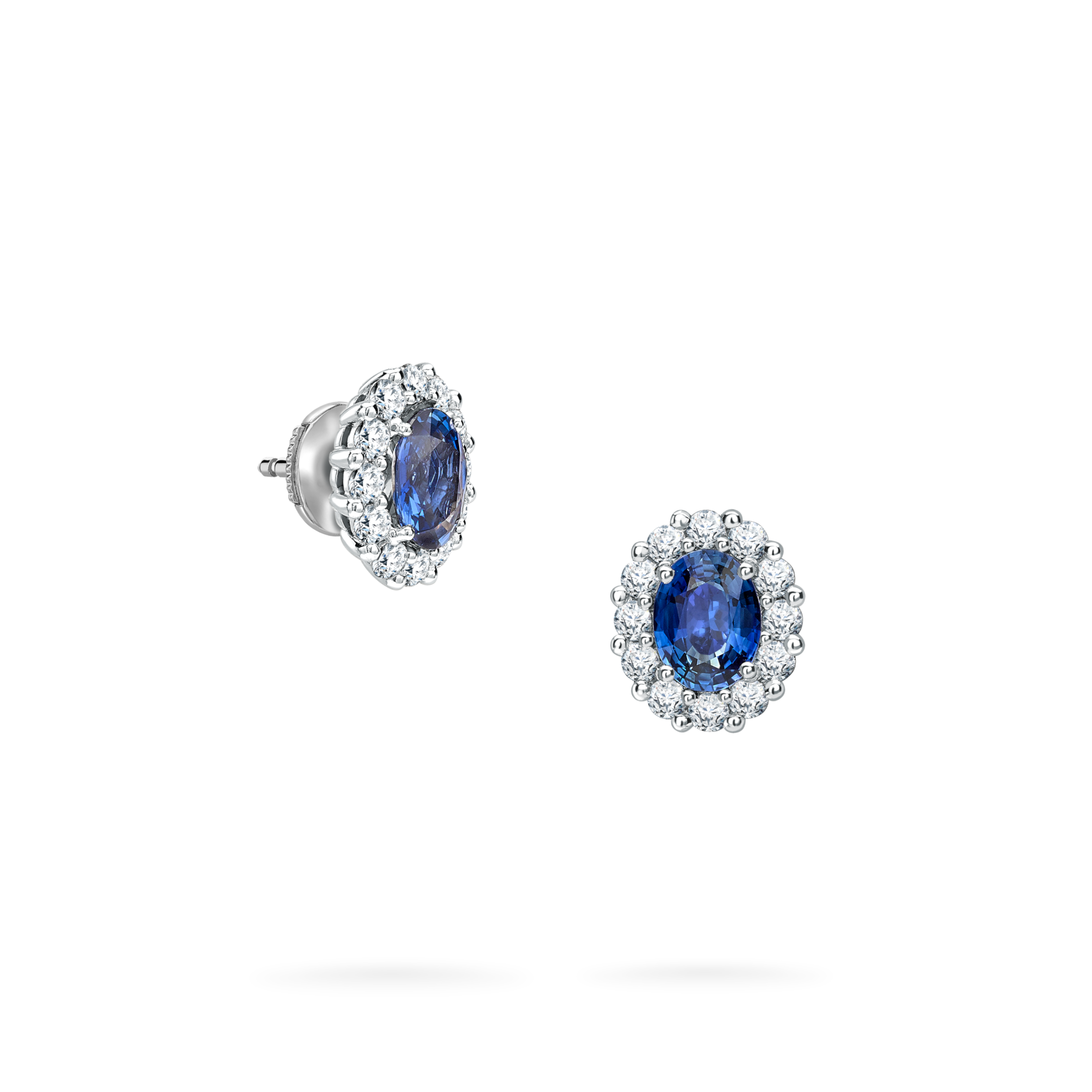 Garrard 1735 jewellery collection sapphire stud earrings in Platinum with Diamonds JE17PT12 Hero View Garrard 1735 jewellery collection sapphire stud earrings in Platinum with Diamonds JE17PT12 Hero View