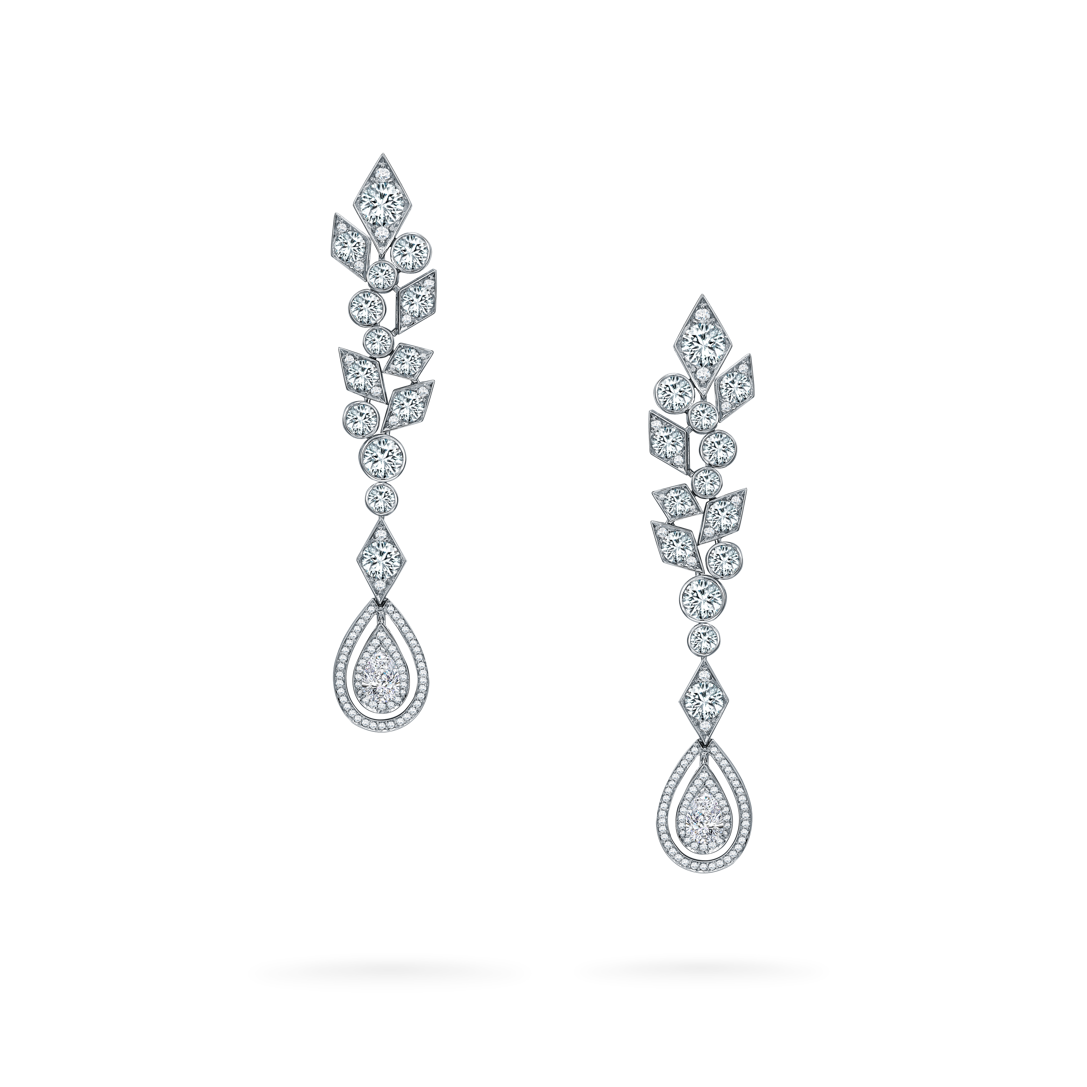 Garrard Albemarle Abstract Convertible High Jewellery Diamond Drop Earrings In 18ct White Gold 2016682 Garrard Albemarle Abstract Convertible High Jewellery Diamond Drop Earrings In 18ct White Gold 2016682