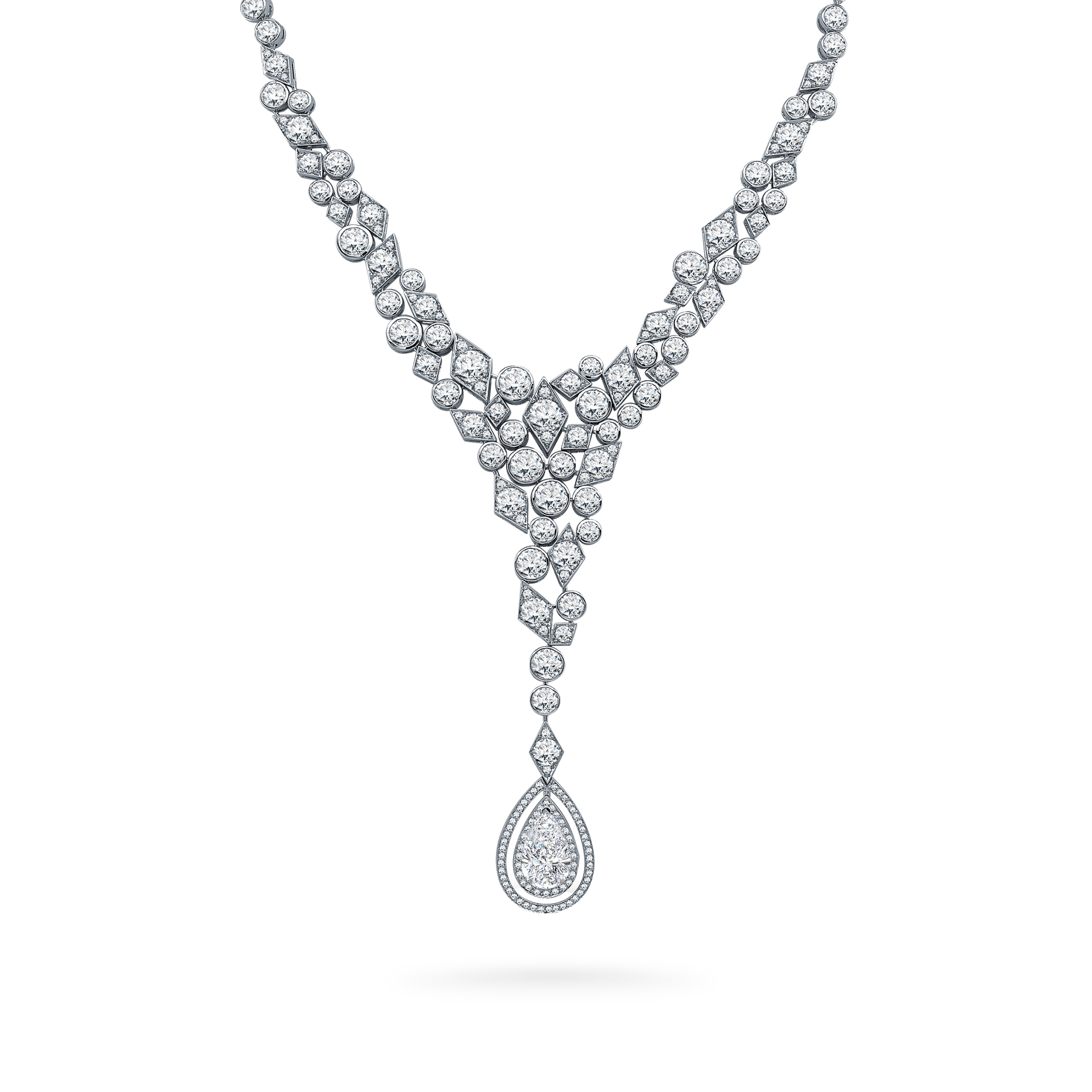 Garrard Albemarle Abstract Convertible High Jewellery Diamond Drop Necklace In 18ct White Gold 2016681 Garrard Albemarle Abstract Convertible High Jewellery Diamond Drop Necklace In 18ct White Gold 2016681