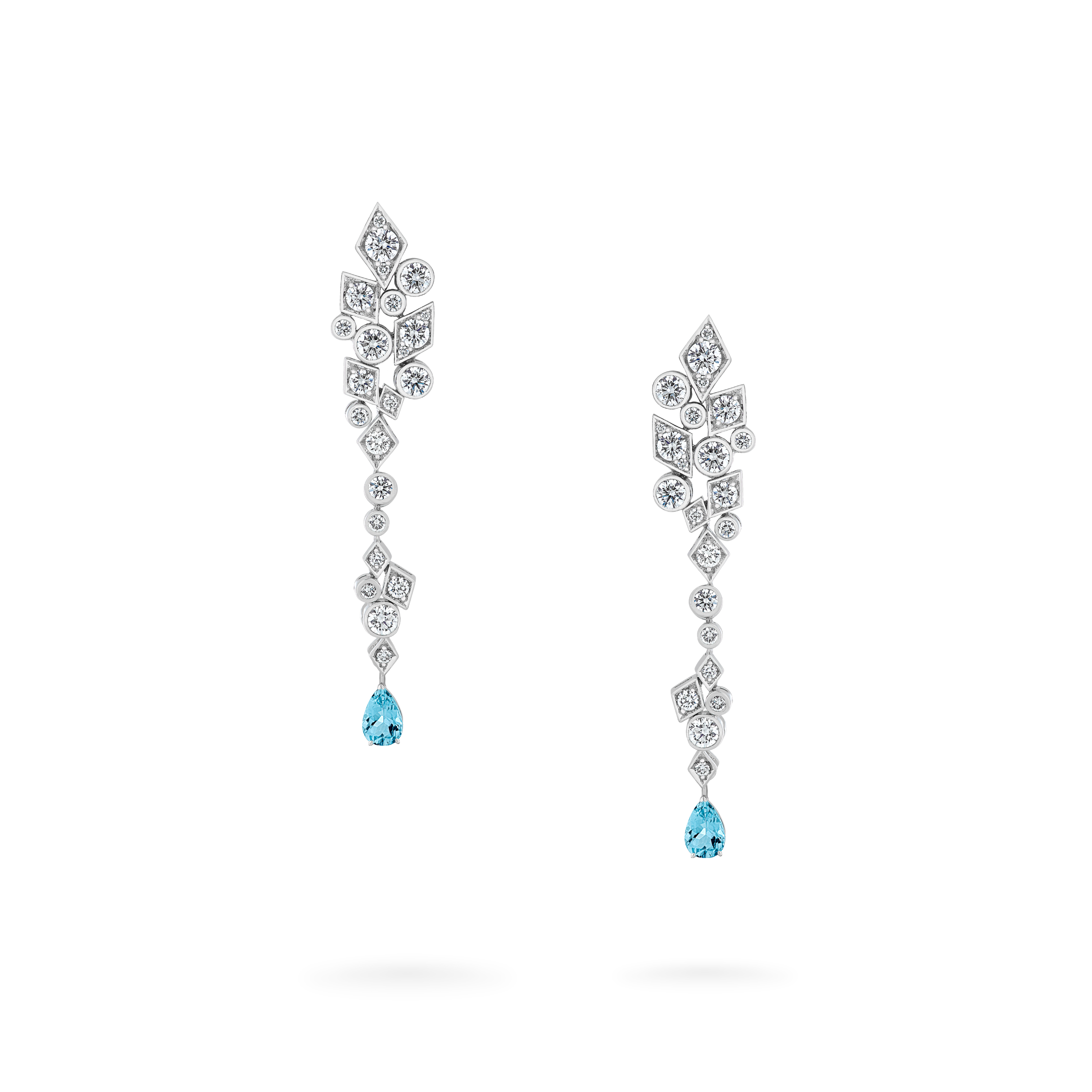 Garrard Albemarle Abstract jewellery collection Transformable Diamond Earrings In 18ct White Gold Aquamarin drops 2017415 2017417 Hero view Garrard Albemarle Abstract jewellery collection Transformable Diamond Earrings In 18ct White Gold Aquamarin drops 2017415 2017417 Hero view