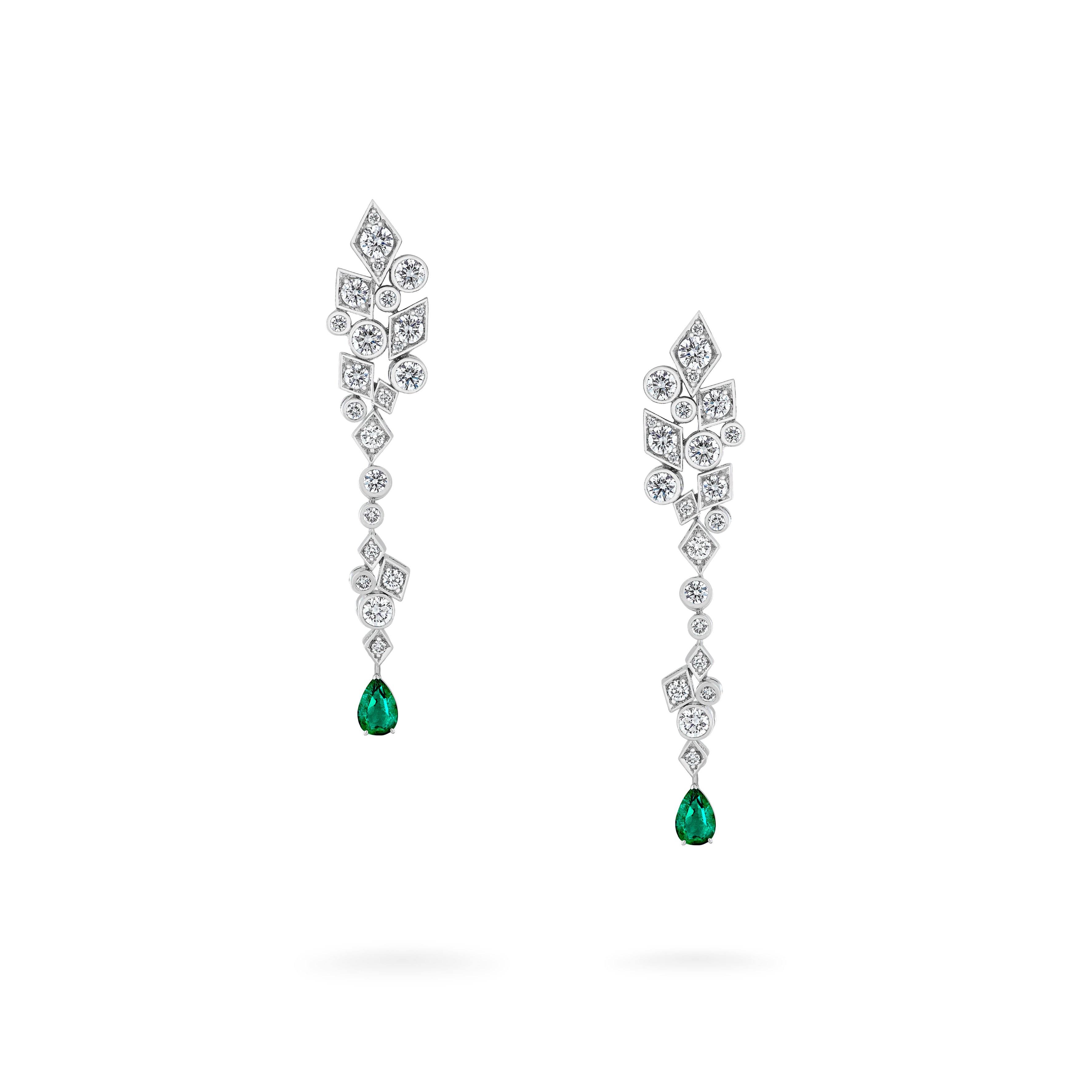 Garrard Albemarle Abstract jewellery collection Transformable Diamond Earrings emerald drops 2017415 2017416 Hero Garrard Albemarle Abstract jewellery collection Transformable Diamond Earrings emerald drops 2017415 2017416 Hero