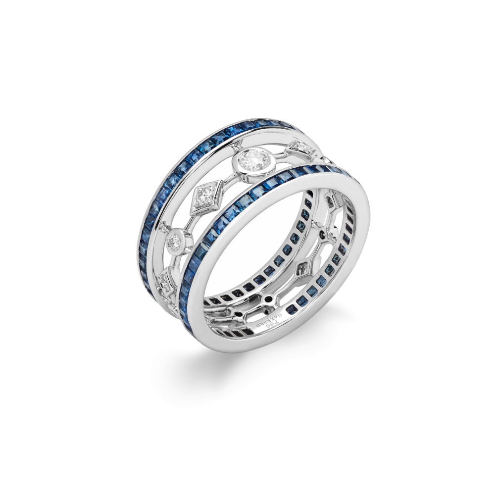 Garrard Albemarle jewellery Collection Sapphire and Diamond Band In 18ct White Gold 2015959 Hero View