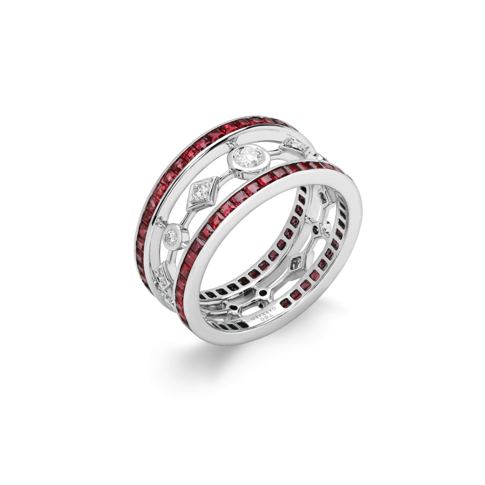 Garrard Albemarle jewellery collection Ruby and Diamond Band In 18ct White Gold 2016062 Hero