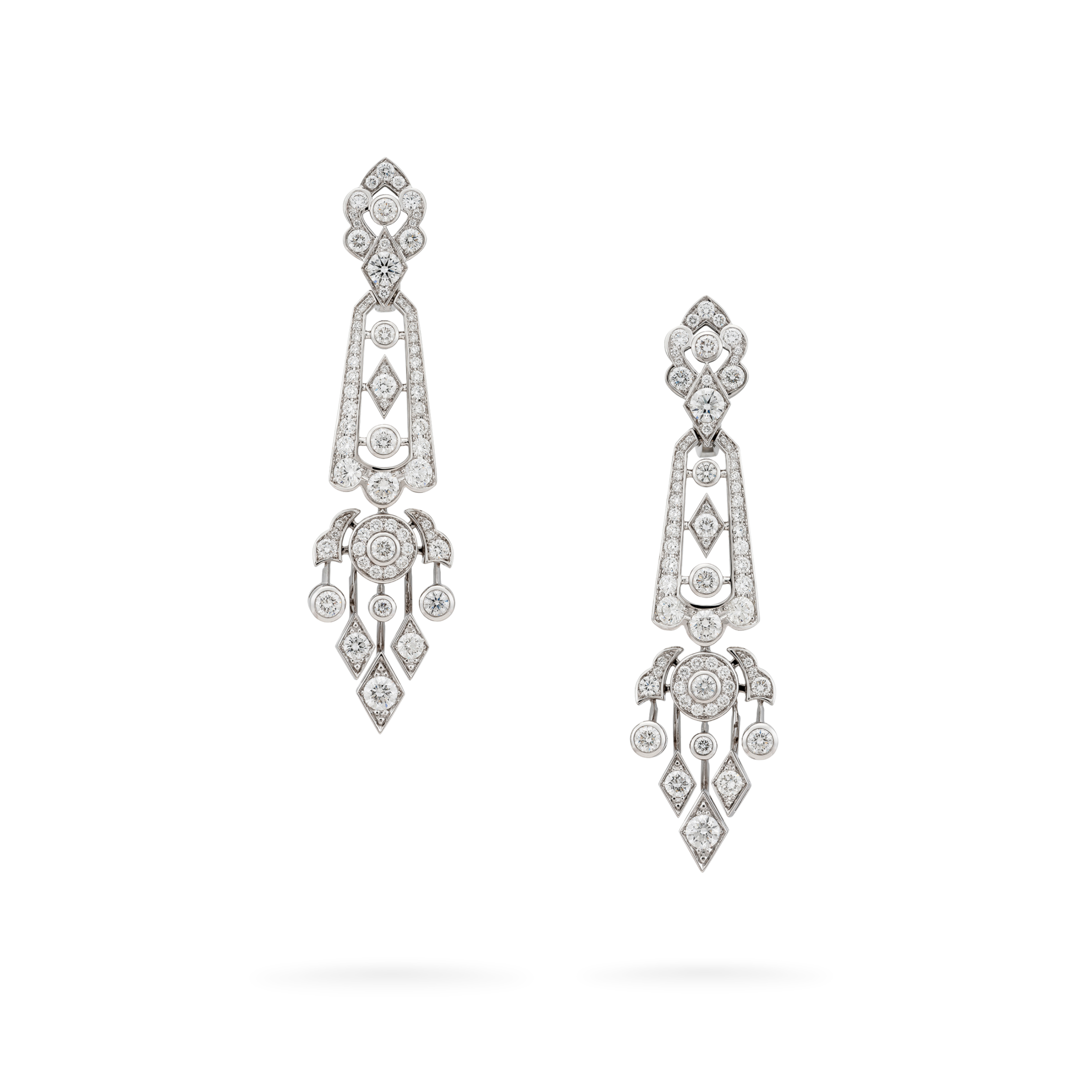 Garrard Albemarle jewellery collection Tiered Diamond Earrings In 18ct White Gold 2013244 Hero View Garrard Albemarle jewellery collection Tiered Diamond Earrings In 18ct White Gold 2013244 Hero View