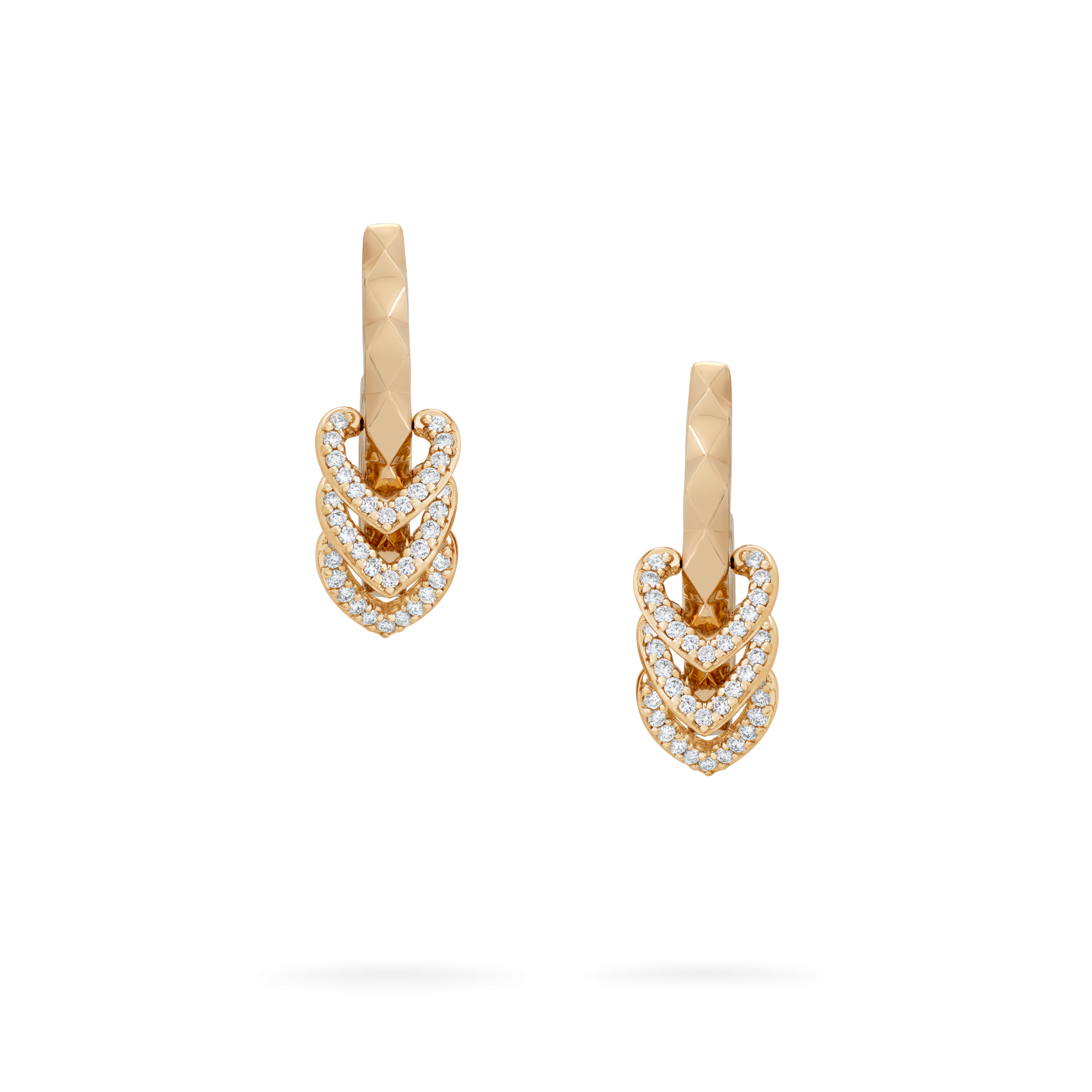 Garrard Aloria jewellery collection Reversible Hoop Earrings In 18ct Yellow Gold with Diamonds and Enamel 2016937 Hero View 1