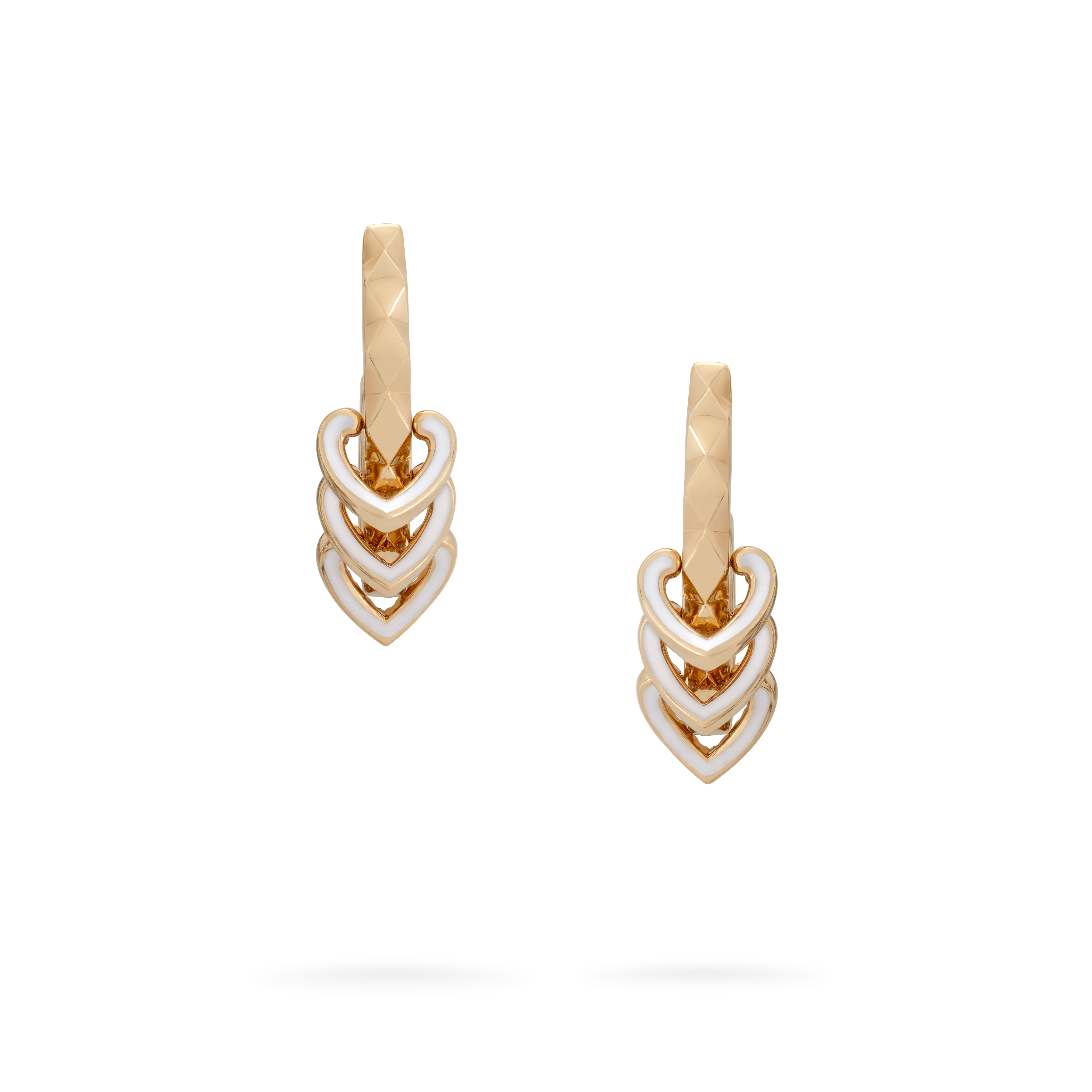 Garrard Aloria jewellery collection Reversible Hoop Earrings In 18ct Yellow Gold with Diamonds and Enamel 2016937 Hero View 2 Garrard Aloria jewellery collection Reversible Hoop Earrings In 18ct Yellow Gold with Diamonds and Enamel 2016937 Hero View 2