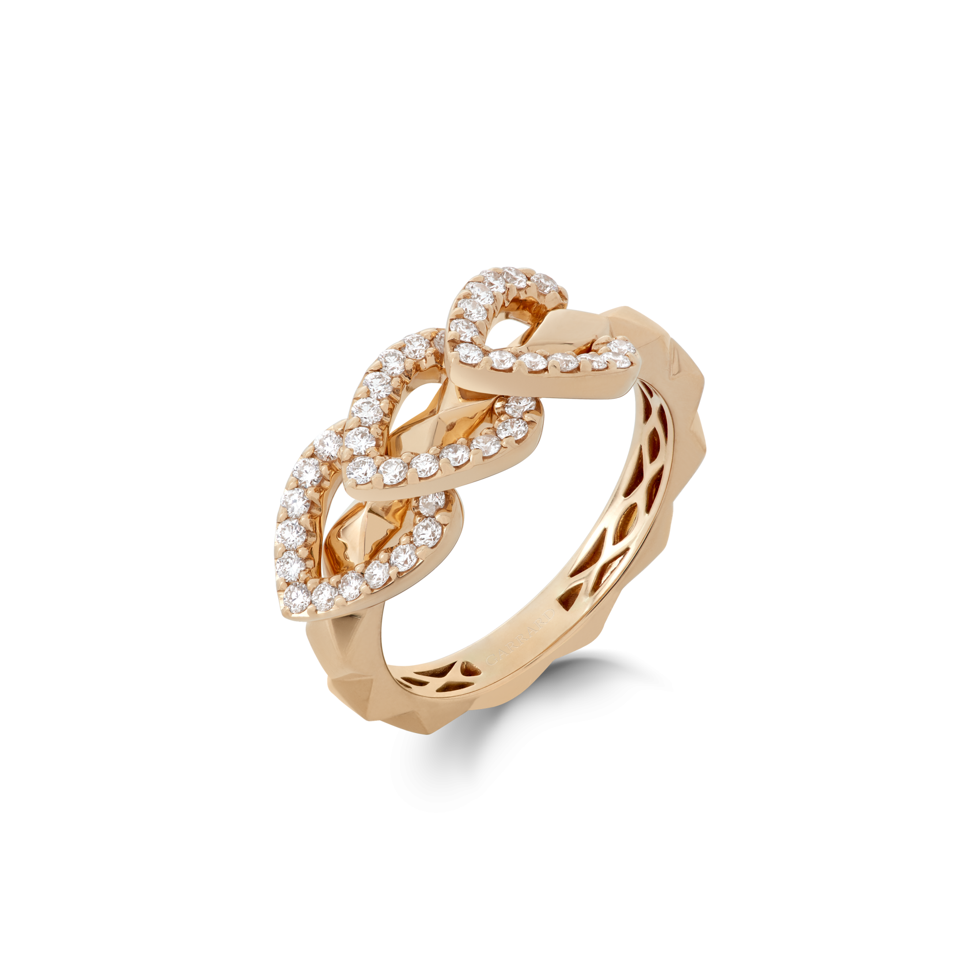 Garrard Aloria jewellery collection Reversible Ring In 18ct Yellow Gold with Diamonds and Enamel 2017048 Hero View 2