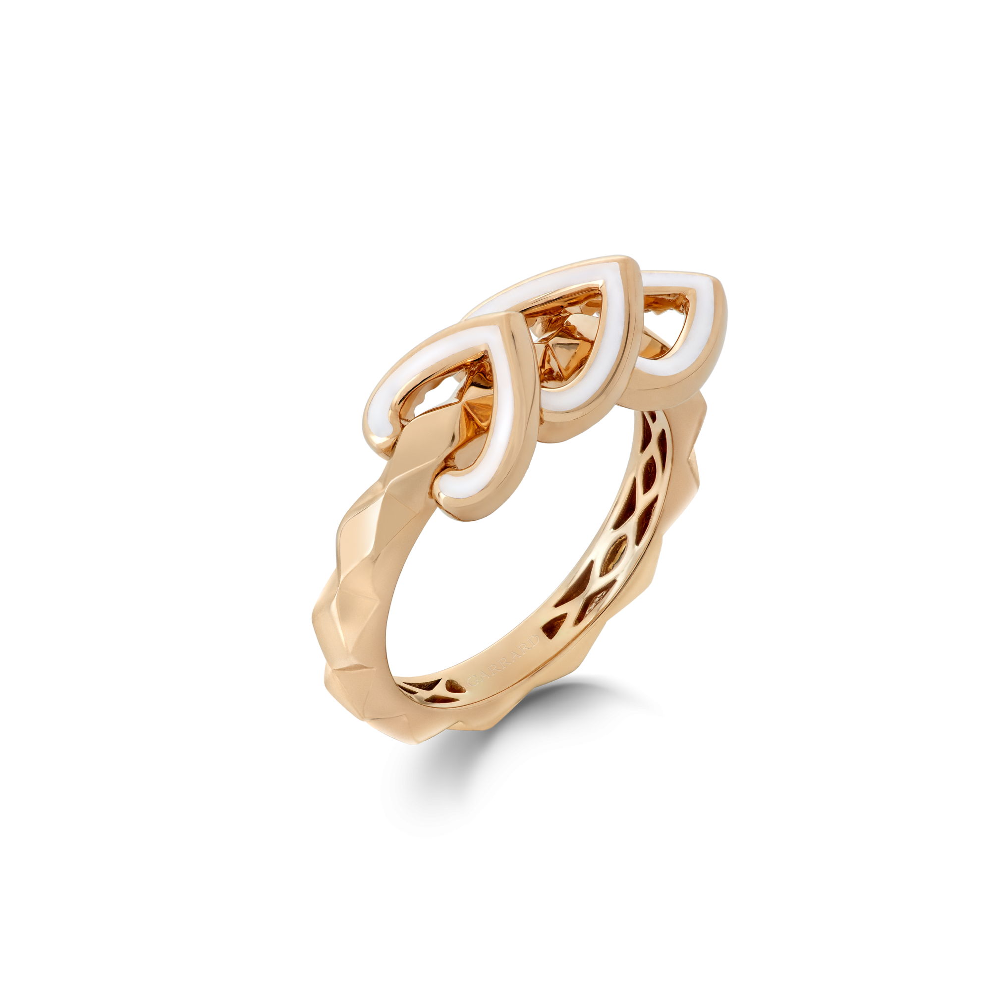 Garrard Aloria jewellery collection Reversible Ring In 18ct Yellow Gold with Diamonds and Enamel 2017048 Hero View