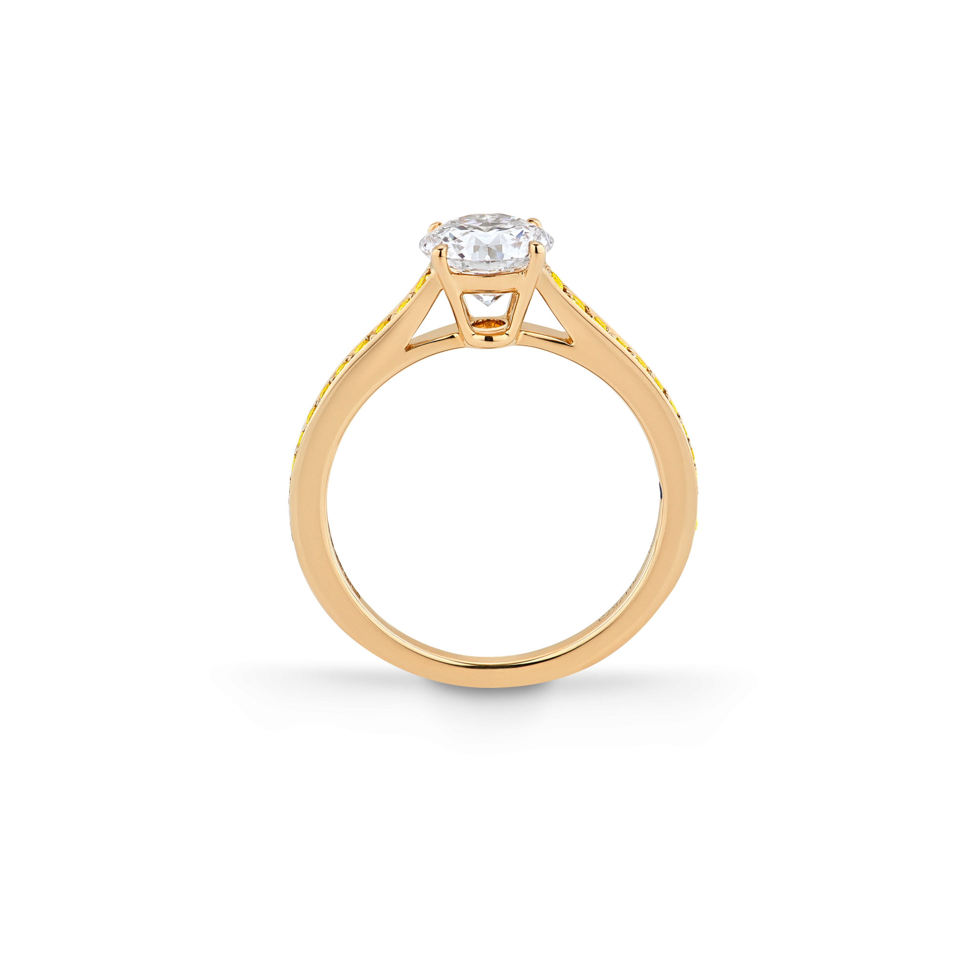 Garrard Bridal collection Cherish Round Diamond Solitaire Engagement Ring In 18 Carat Yellow Gold with Yellow Diamonds 2017573 Si