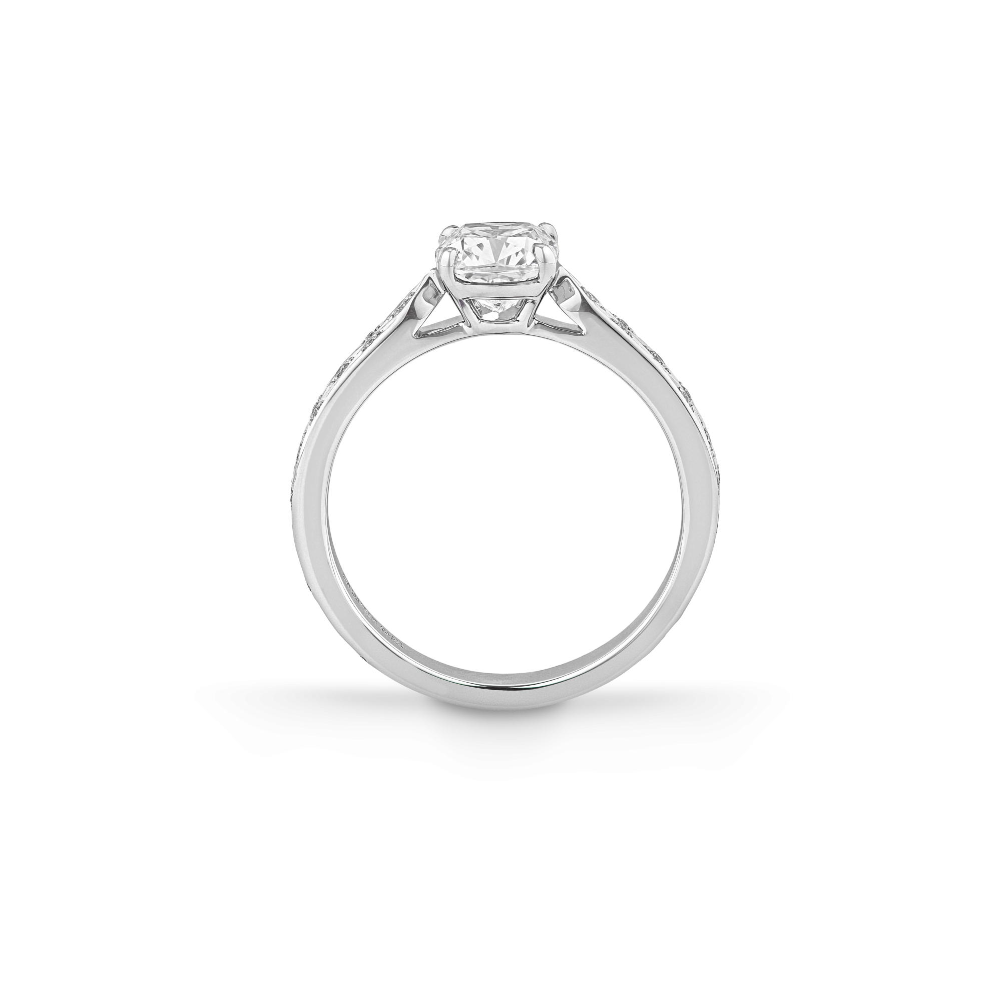 Garrard Bridal collection Cherish Round Diamond Solitaire Engagement Ring In Rose Gold with Diamonds 2017571 Side
