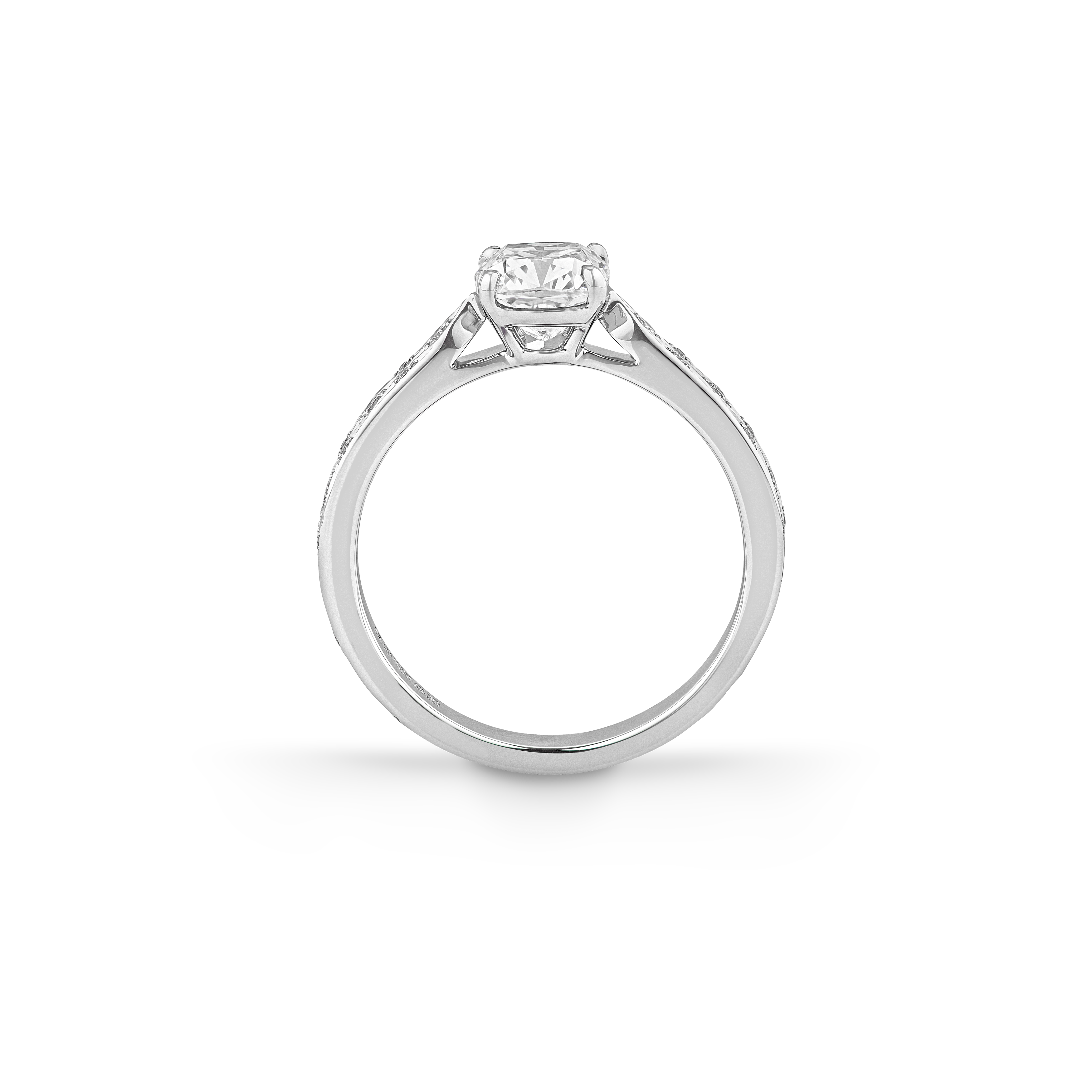 Garrard Bridal collection Cherish Round Diamond Solitaire Engagement Ring In Rose Gold with Diamonds 2017571 Side Garrard Bridal collection Cherish Round Diamond Solitaire Engagement Ring In Rose Gold with Diamonds 2017571 Side