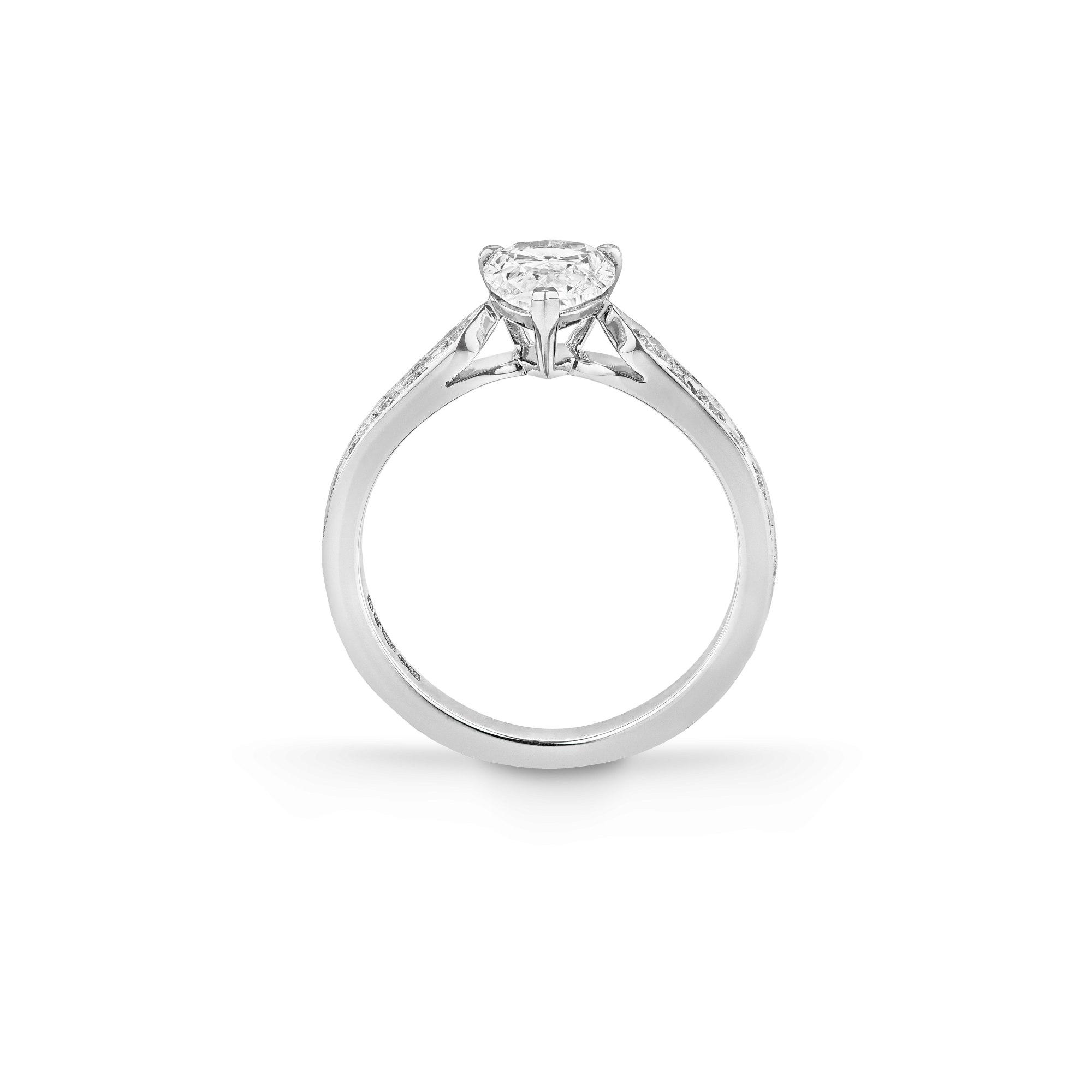 Garrard Bridal collection Signature Cushion Cut Diamond Solitaire Engagement Ring In Platinum with Diamonds JRSGPT01 2017575 Side