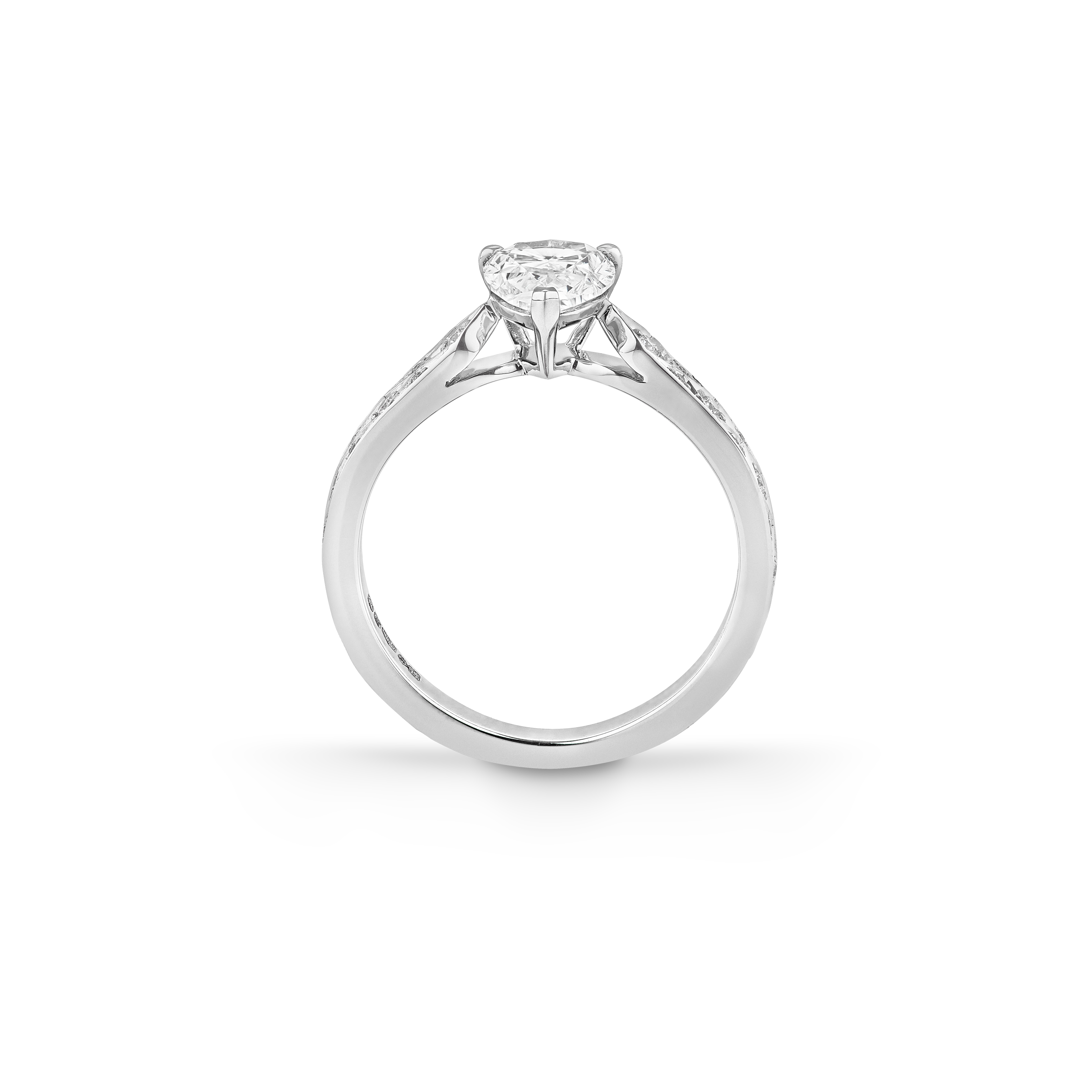 Garrard Bridal collection Signature Cushion Cut Diamond Solitaire Engagement Ring In Platinum with Diamonds JRSGPT01 2017575 Side Garrard Bridal collection Signature Cushion Cut Diamond Solitaire Engagement Ring In Platinum with Diamonds JRSGPT01 2017575 Side