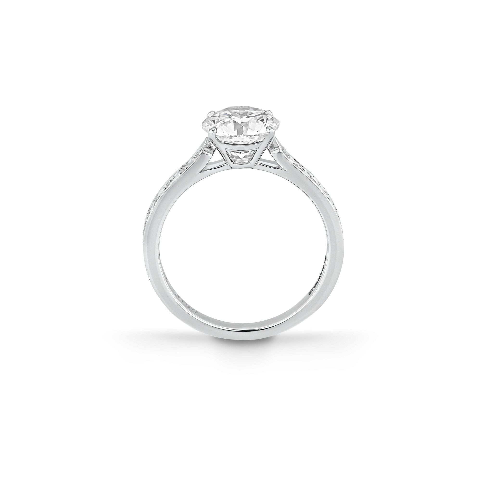 Garrard Bridal collection Signature Round Brilliant Diamond Solitaire Engagement Ring In Platinum with Diamonds JRSGPT01 2017572