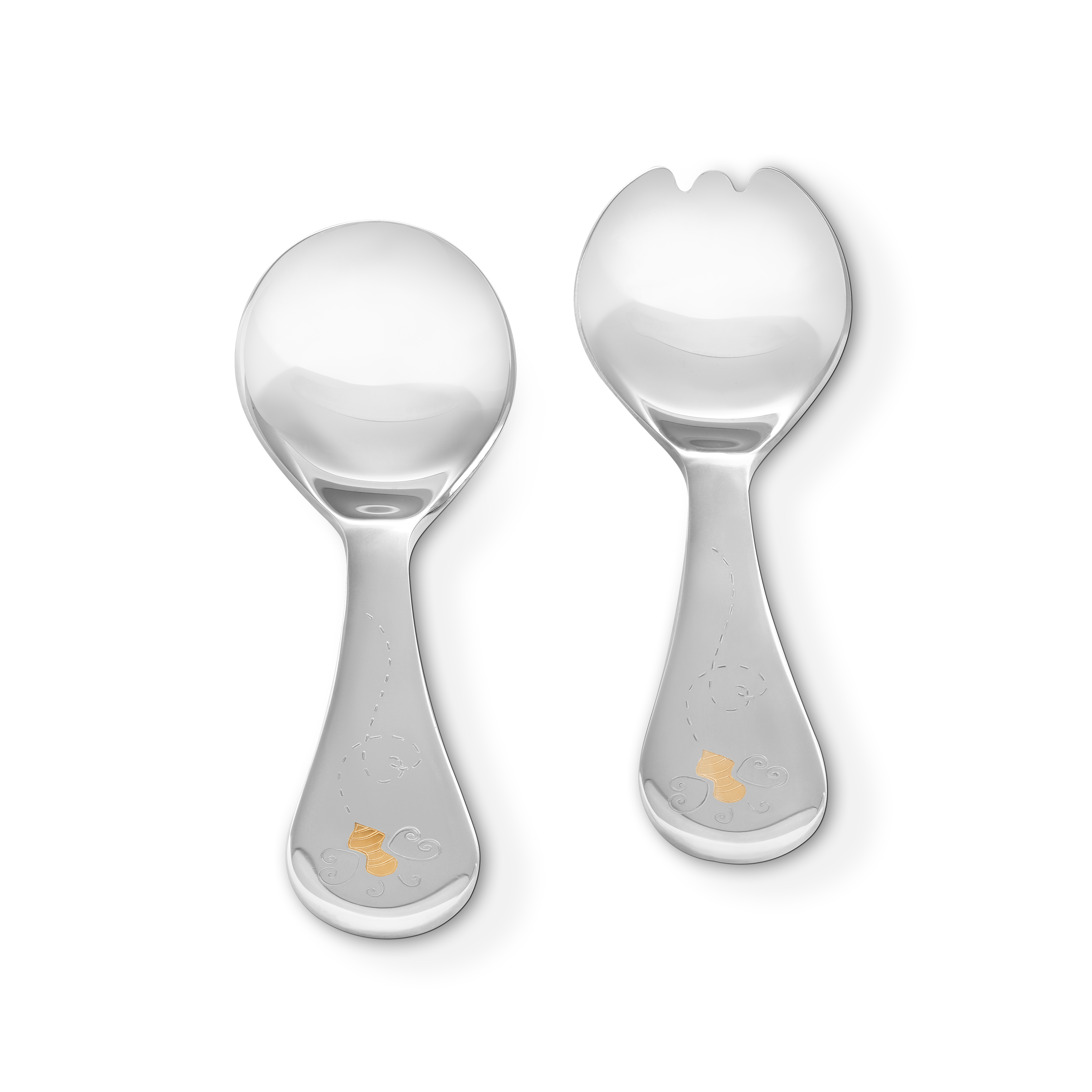 Garrard Christening New Baby Gift Baby Bee collection Sterling Silver Spoon and Fork Set 2017567 Hero Garrard Christening New Baby Gift Baby Bee collection Sterling Silver Spoon and Fork Set 2017567 Hero
