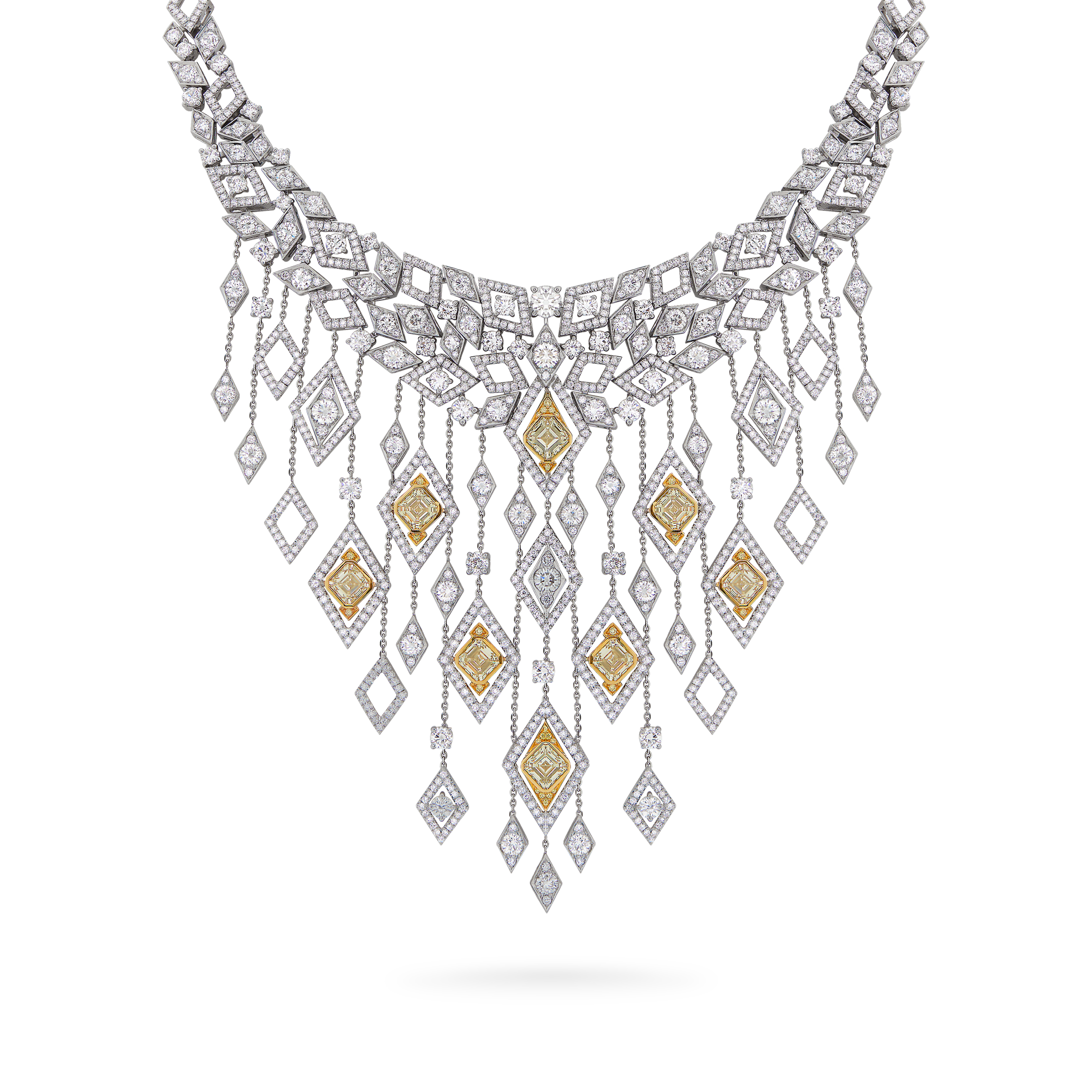 Garrard Cosmos High Jewellery Yellow and White Diamond Fringe Necklace In 18ct White and Yellow Gold 2015890 Garrard Cosmos High Jewellery Yellow and White Diamond Fringe Necklace In 18ct White and Yellow Gold 2015890