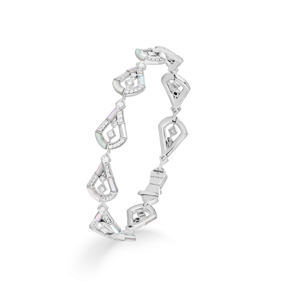 Garrard Fanfare Symphony High Jewellery Diamond and Mother of Pearl Bracelet In 18ct White Gold 2017290