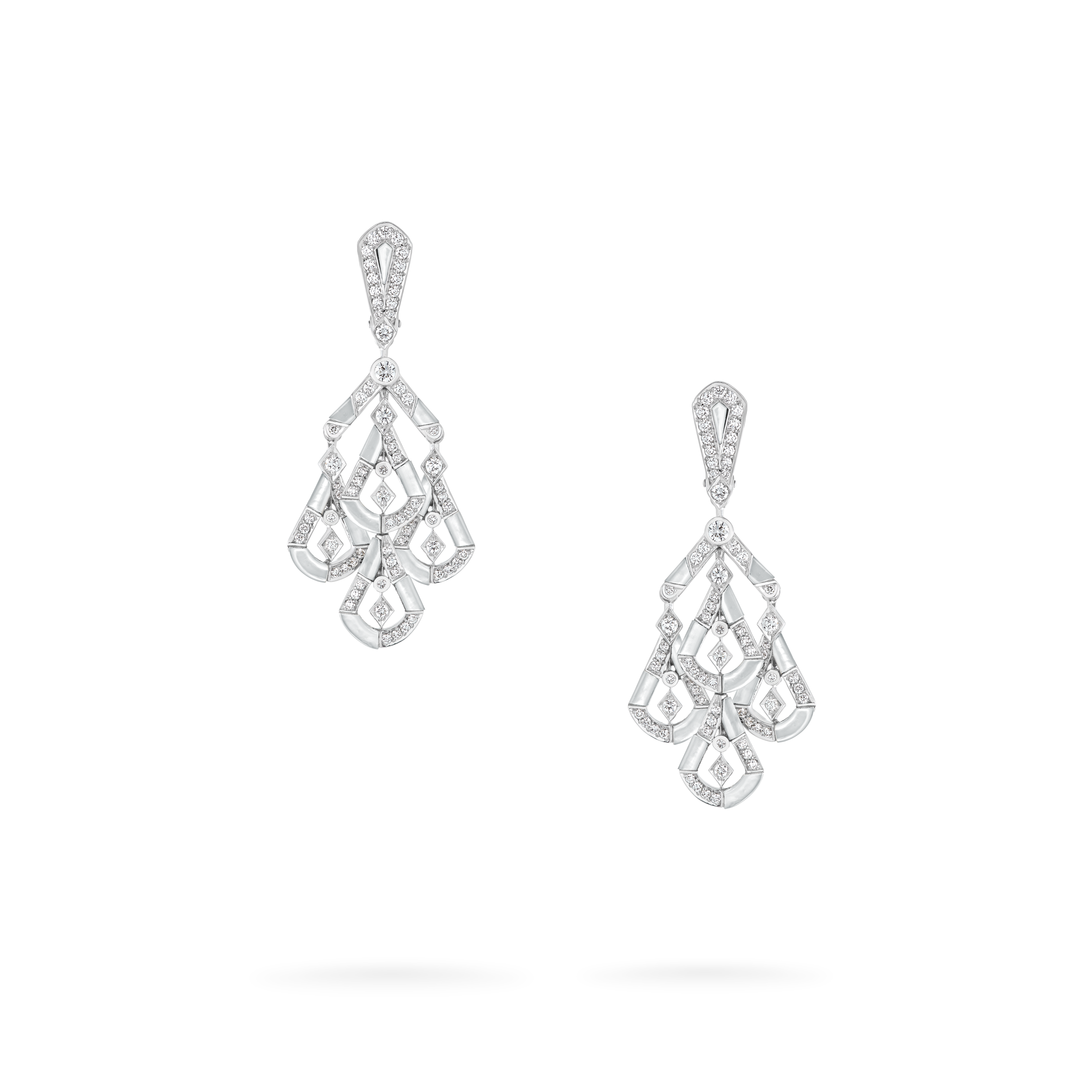 Garrard Fanfare Symphony High Jewellery Diamond and Mother of Pearl Earrings In 18ct White Gold 2017277 Garrard Fanfare Symphony High Jewellery Diamond and Mother of Pearl Earrings In 18ct White Gold 2017277