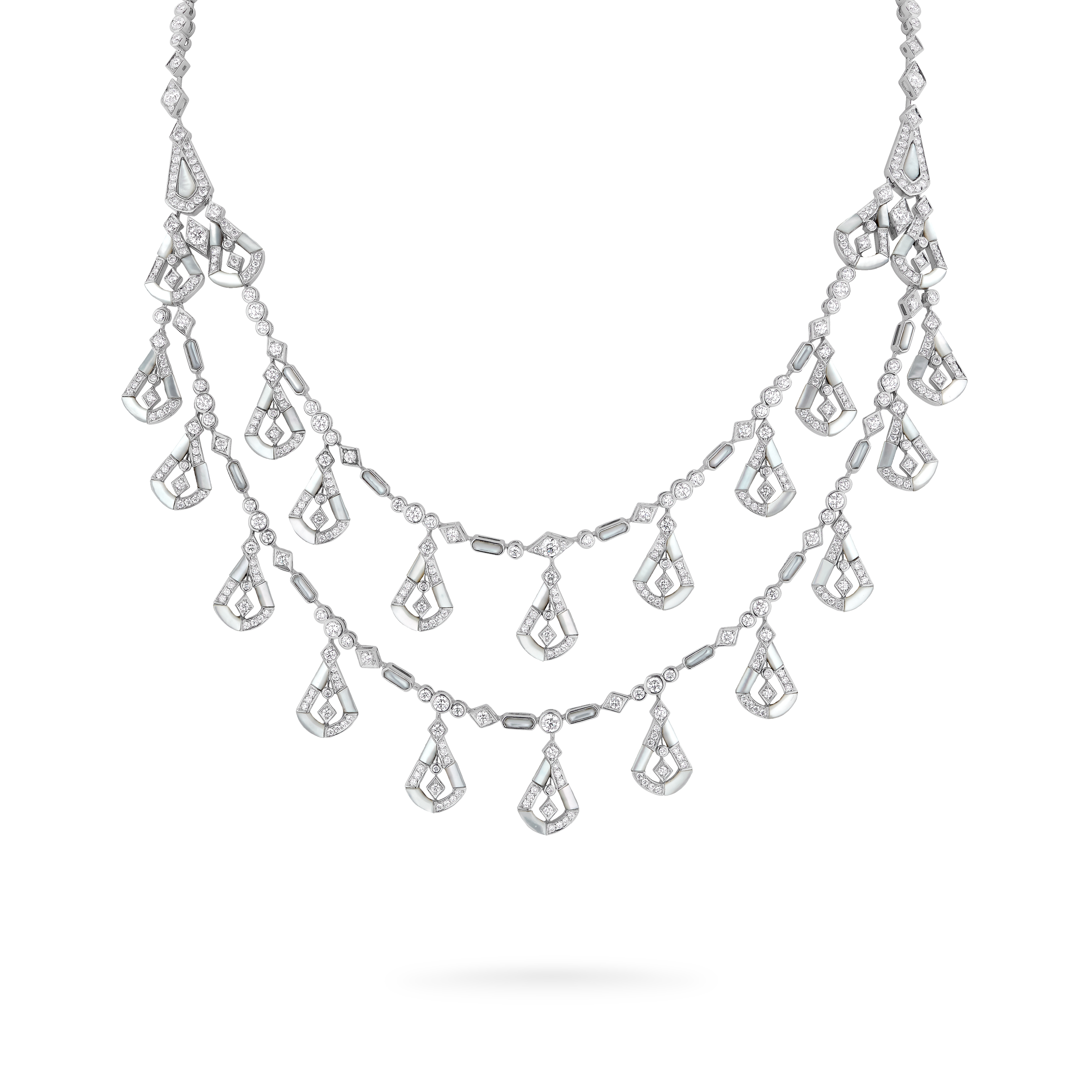 Garrard Fanfare Symphony High Jewellery Diamond and Mother of Pearl Necklace In 18ct White Gold 2017276 Garrard Fanfare Symphony High Jewellery Diamond and Mother of Pearl Necklace In 18ct White Gold 2017276