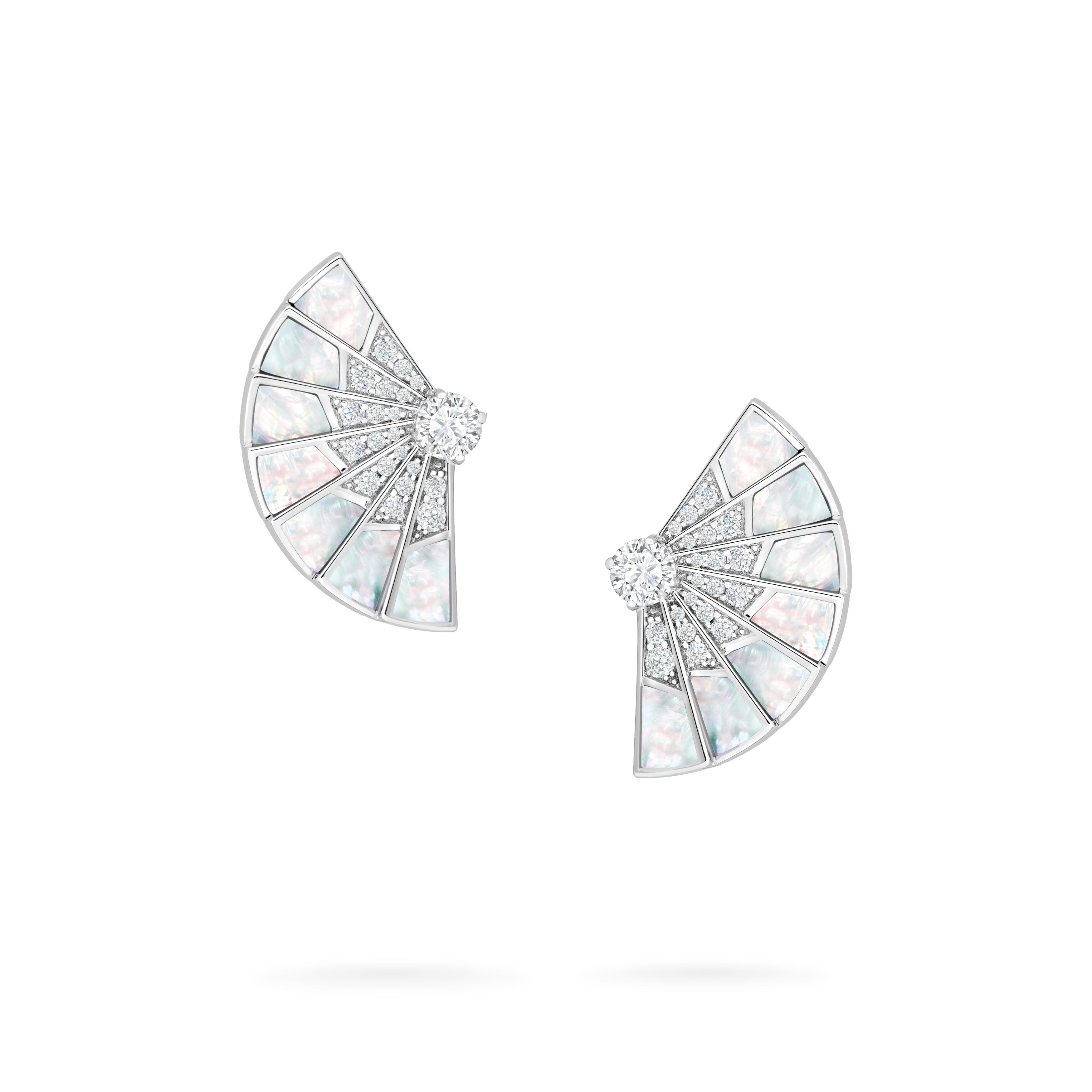 Garrard Fanfare Symphony collection Diamond and Mother of Pearl Earrings In 18ct White Gold 2017336 Hero View Garrard Fanfare Symphony collection Diamond and Mother of Pearl Earrings In 18ct White Gold 2017336 Hero View