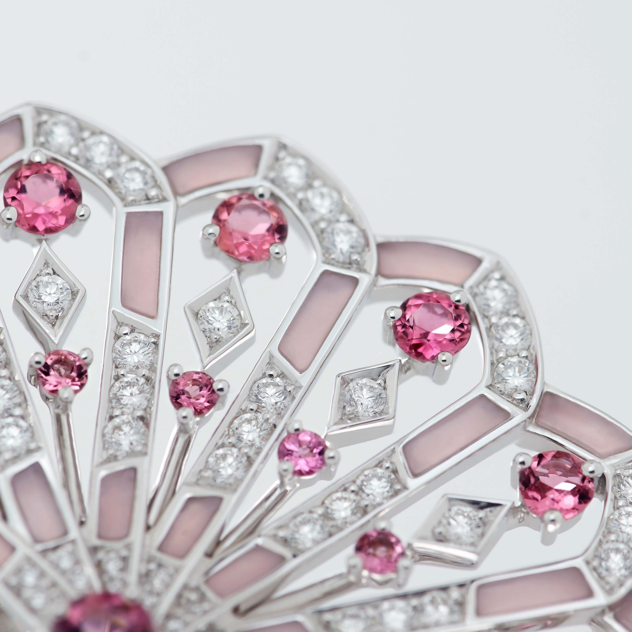 Garrard Fanfare Symphony collection Diamond and Pink Tourmaline Earrings In 18ct White Gold with Pink Opal 2017281 Detail 2 Garrard Fanfare Symphony collection Diamond and Pink Tourmaline Earrings In 18ct White Gold with Pink Opal 2017281 Detail 2