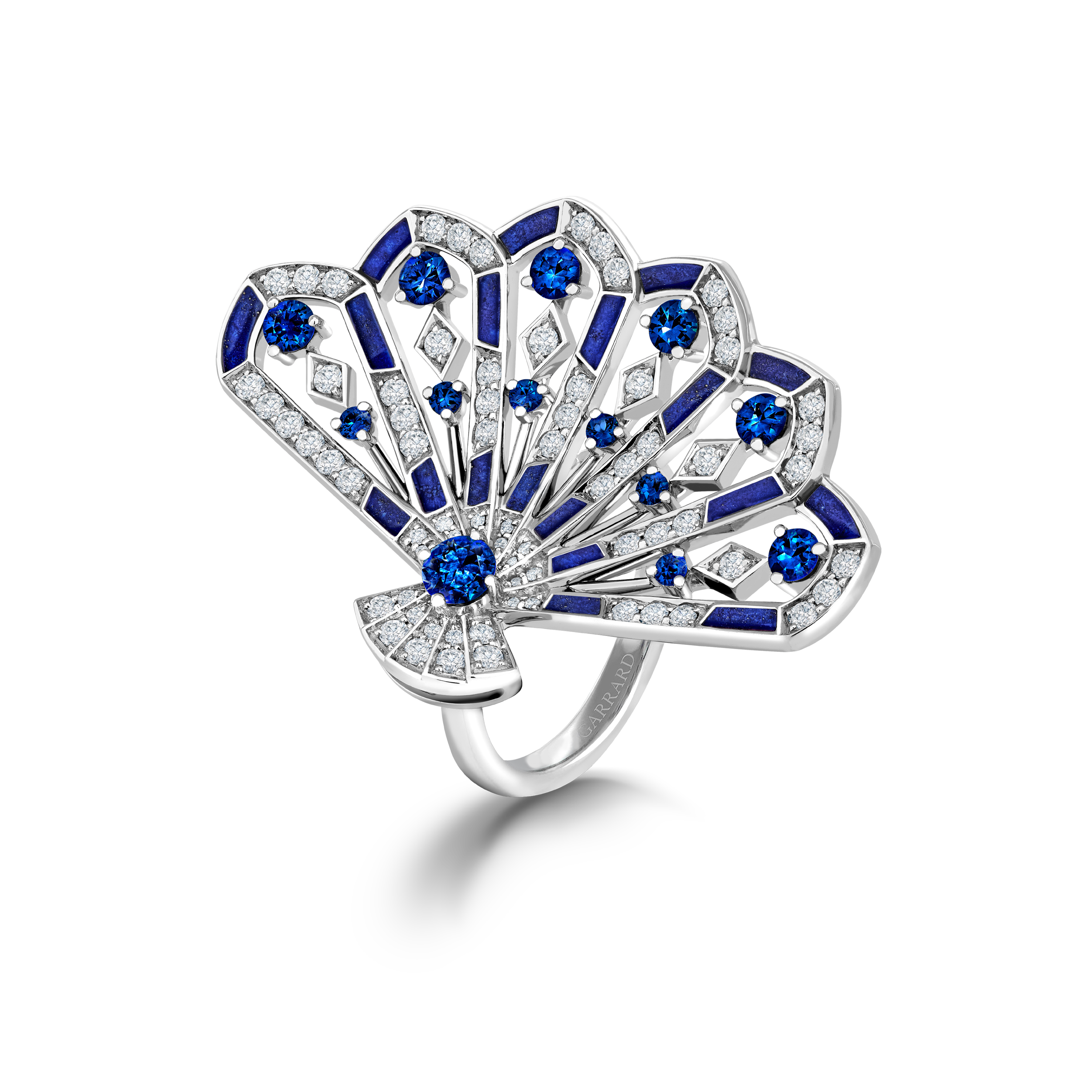 Garrard Fanfare Symphony collection Diamond and Sapphire Ring In 18ct White Gold with Lapis Lazuli 2017314 Hero View Garrard Fanfare Symphony collection Diamond and Sapphire Ring In 18ct White Gold with Lapis Lazuli 2017314 Hero View