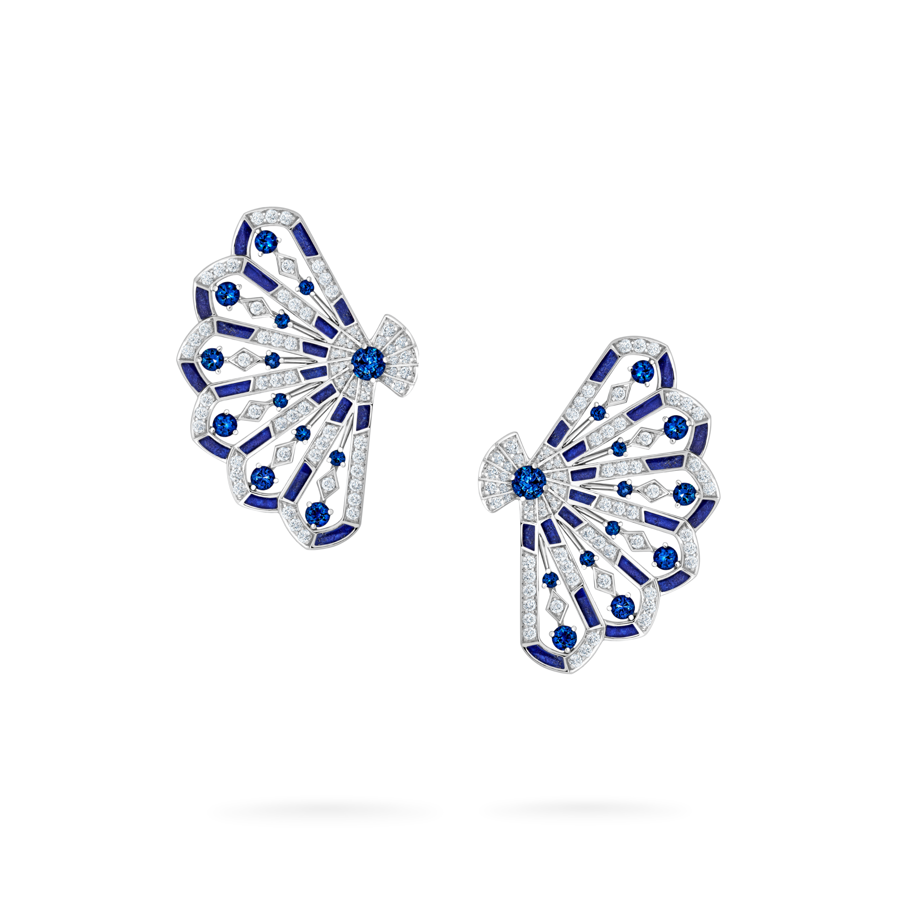 Garrard Fanfare Symphony jewellery Diamond and Sapphire Ear Climbers In 18ct White Gold with Lapis Lazuli 2017311 Hero View Garrard Fanfare Symphony jewellery Diamond and Sapphire Ear Climbers In 18ct White Gold with Lapis Lazuli 2017311 Hero View