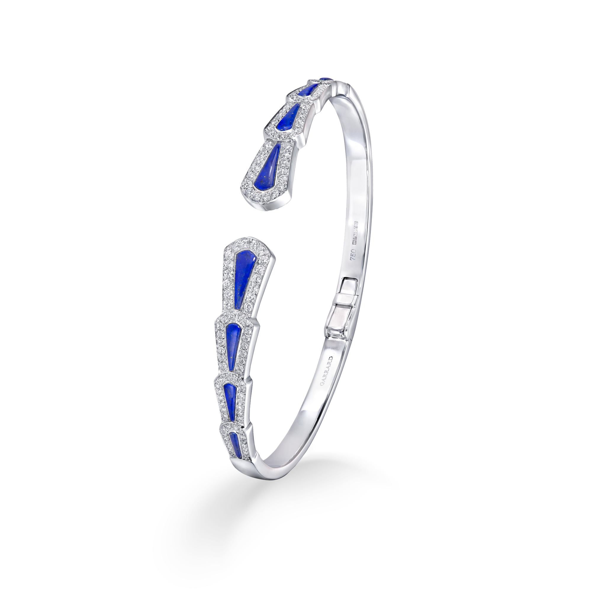 Garrard Fanfare Symphony jewellery collection Diamond and Lapis Lazuli Bangle In 18ct White Gold2017512 2017513 2017514 Hearo View
