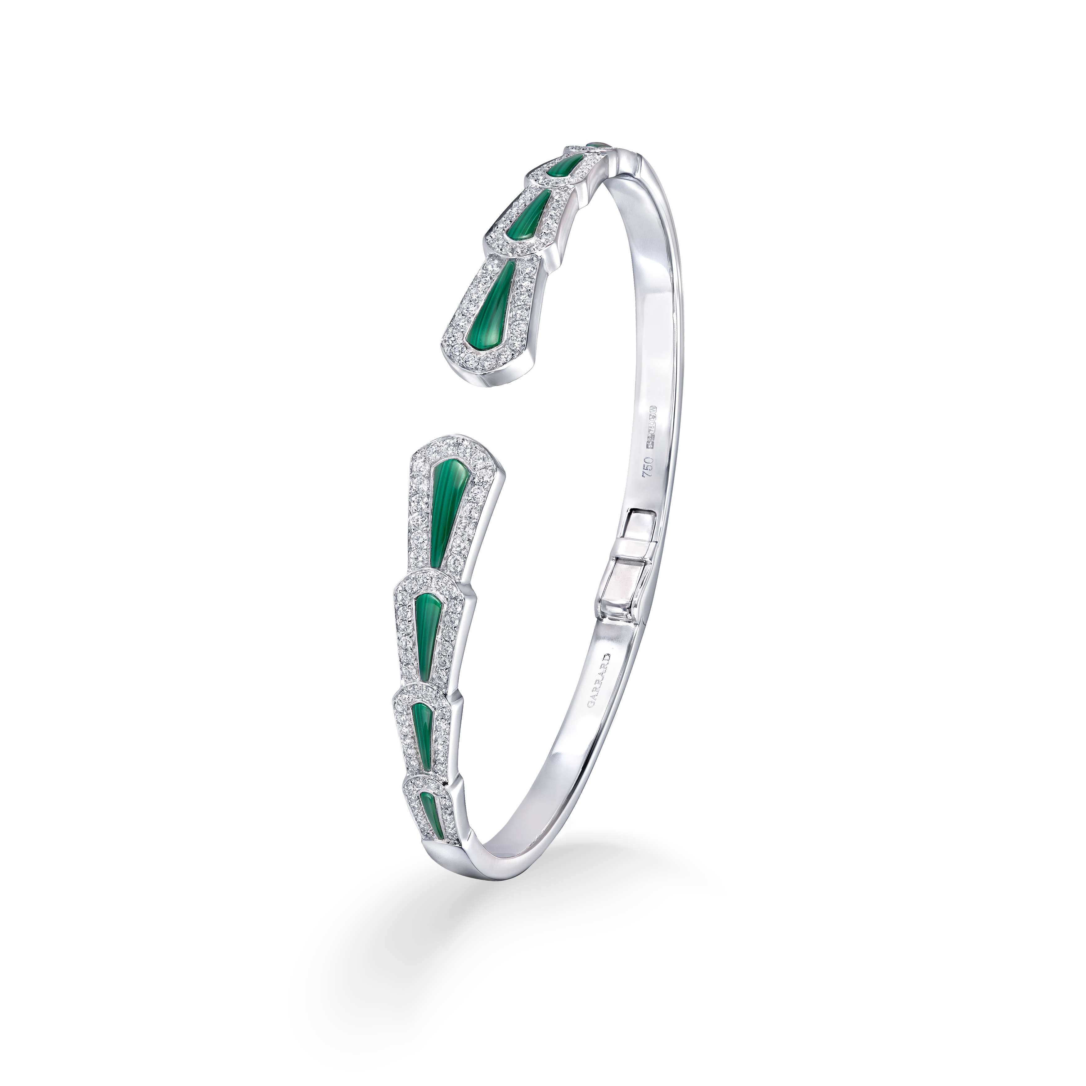 Garrard Fanfare Symphony jewellery collection Diamond and Malachite Bangle in 18ct White Gold2017515 2017516 2017517 Hero View Garrard Fanfare Symphony jewellery collection Diamond and Malachite Bangle in 18ct White Gold2017515 2017516 2017517 Hero View