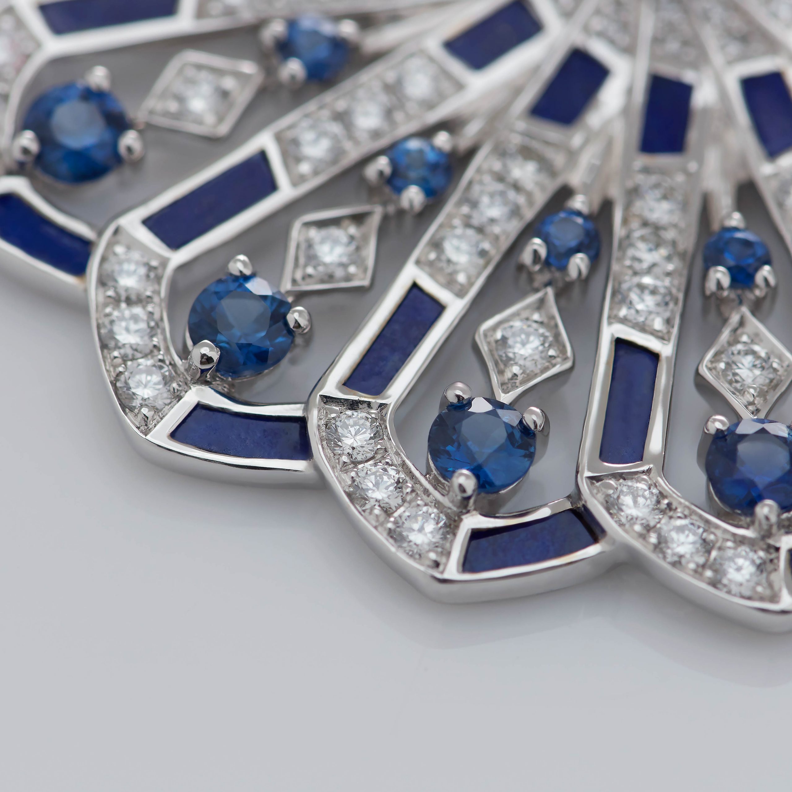 Garrard Fanfare Symphony jewellery collection Diamond and Sapphire Pendant with Lapis Lazuli 2017313 Detail View 2 Garrard Fanfare Symphony jewellery collection Diamond and Sapphire Pendant with Lapis Lazuli 2017313 Detail View 2