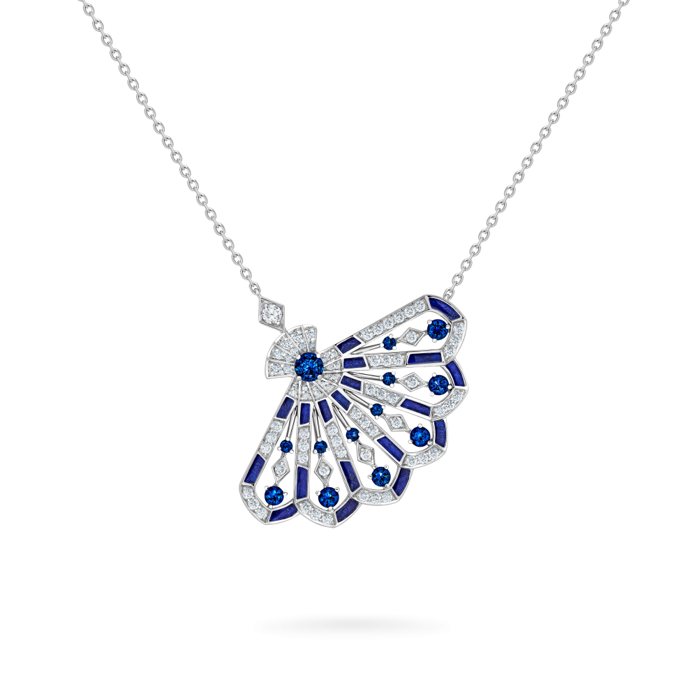 Garrard Fanfare Symphony jewellery collection Diamond and Sapphire Pendant with Lapis Lazuli 2017313 Hero View