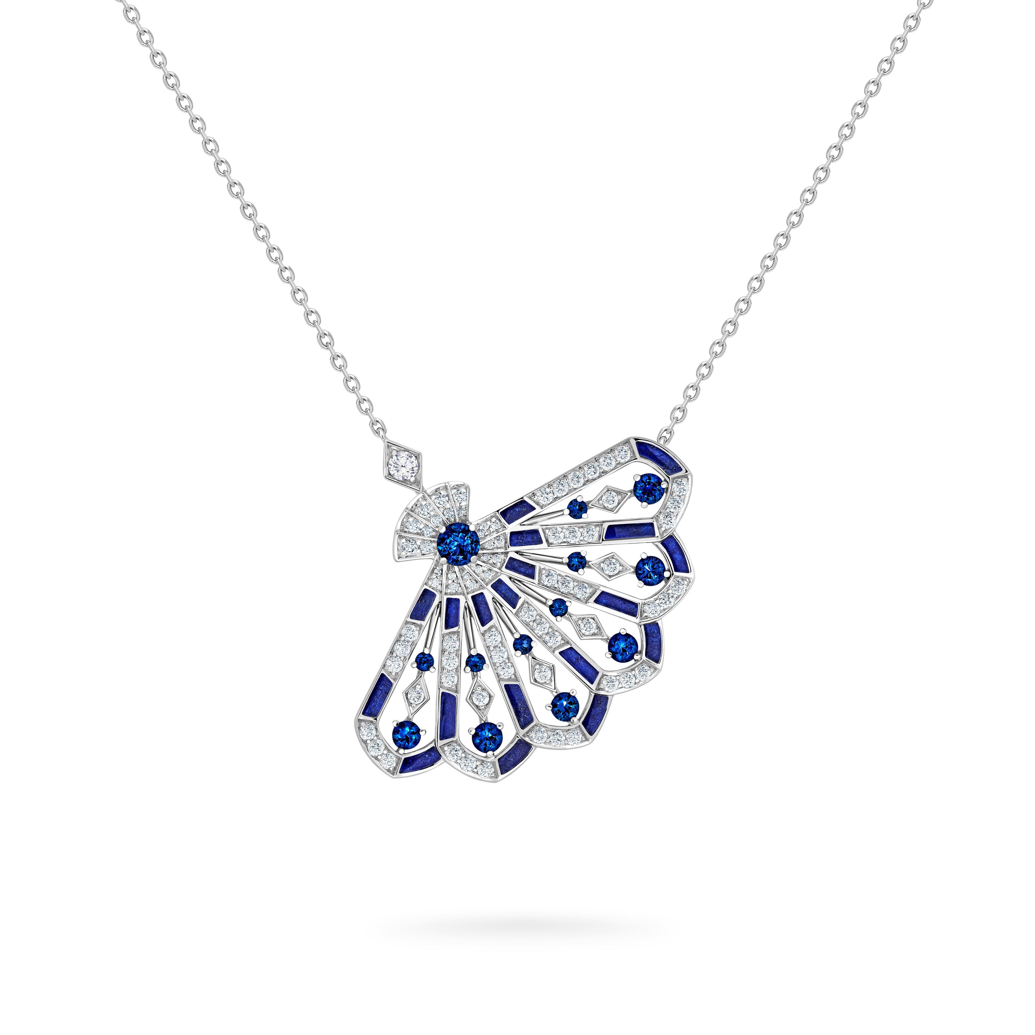 Garrard Fanfare Symphony jewellery collection Diamond and Sapphire Pendant with Lapis Lazuli 2017313 Hero View Garrard Fanfare Symphony jewellery collection Diamond and Sapphire Pendant with Lapis Lazuli 2017313 Hero View