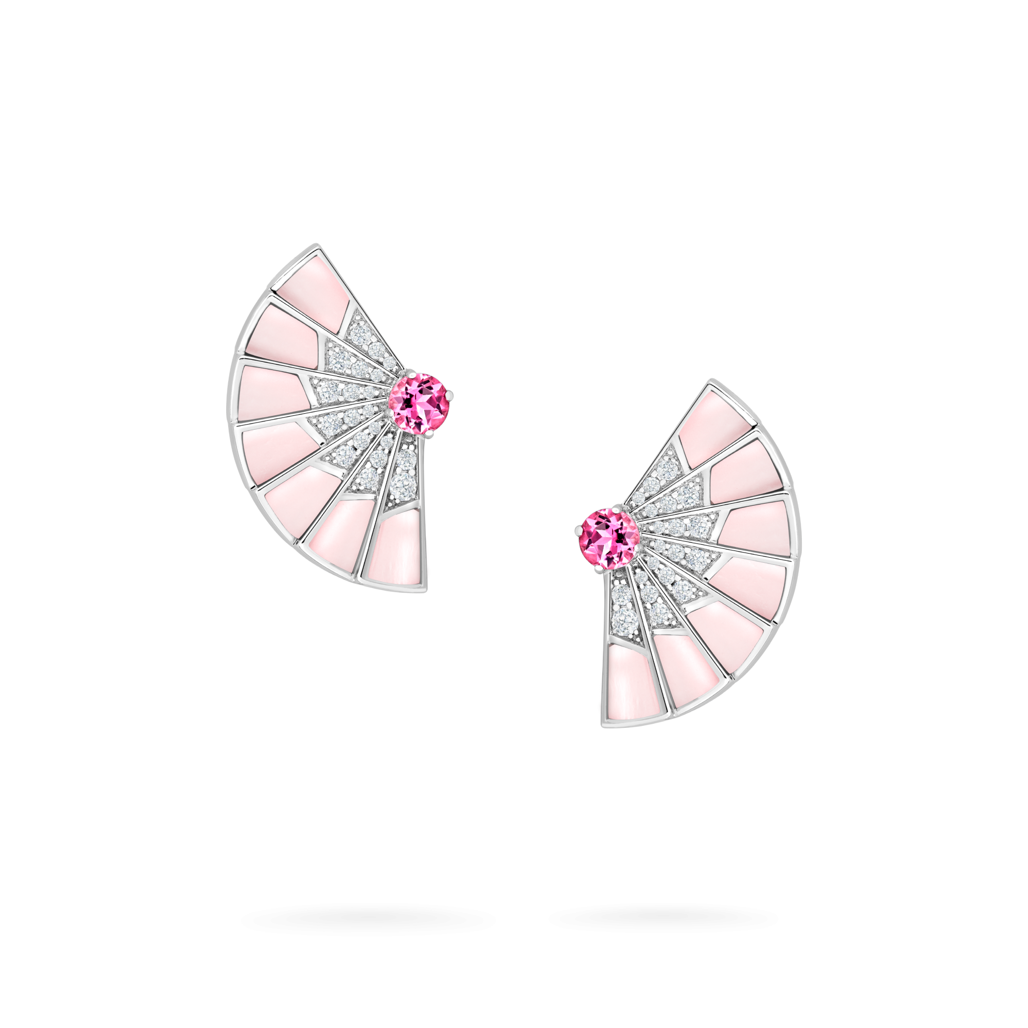 Garrard Fanfare Symphony jewellery collection Pink Tourmaline and Pink Opal earrings with Diamonds 2017278 Hero View
