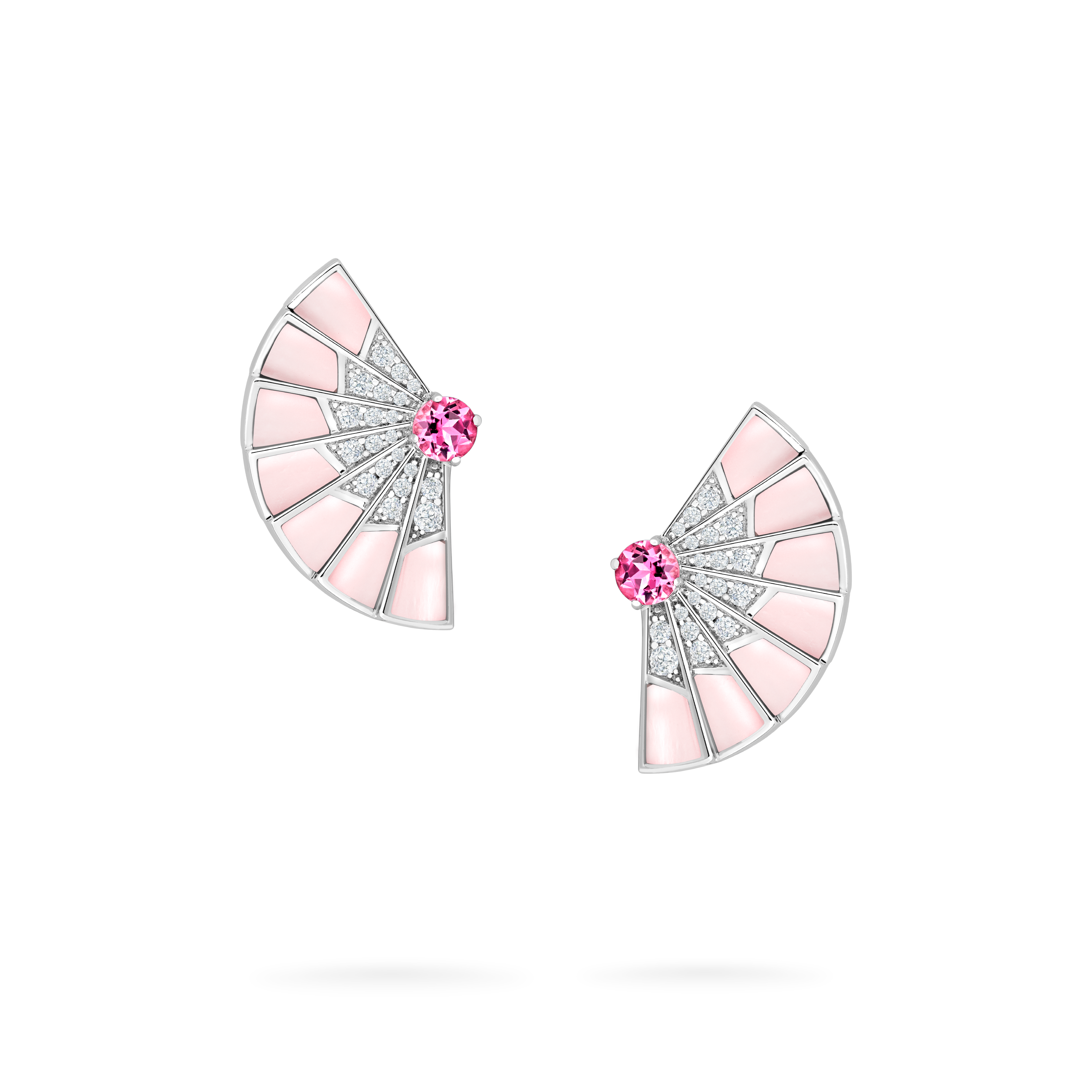 Garrard Fanfare Symphony jewellery collection Pink Tourmaline and Pink Opal earrings with Diamonds 2017278 Hero View Garrard Fanfare Symphony jewellery collection Pink Tourmaline and Pink Opal earrings with Diamonds 2017278 Hero View