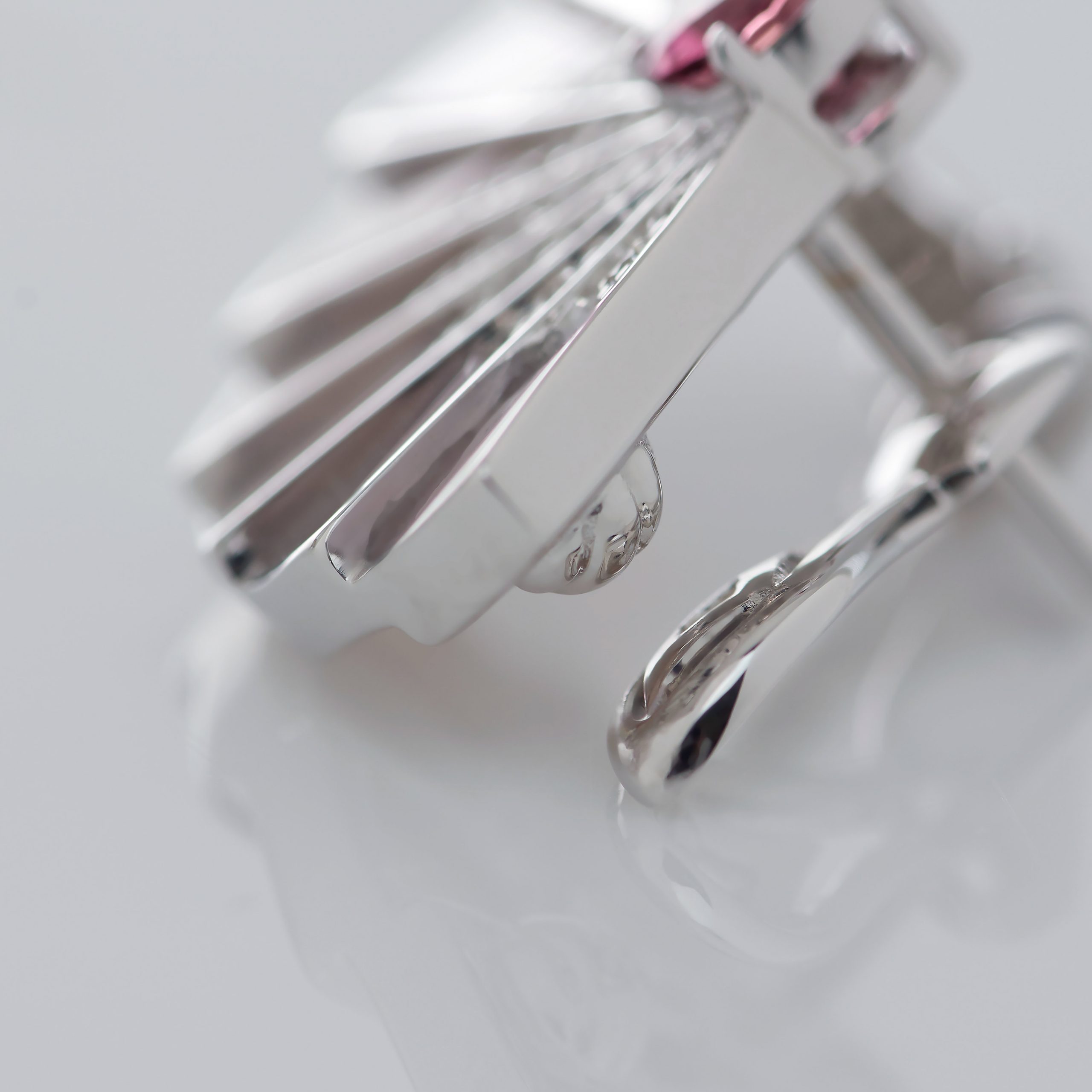 Garrard Fanfare Symphony jewellery collection Pink Tourmaline and Pink Opal earrings with Diamonds 2017278 clasp View Garrard Fanfare Symphony jewellery collection Pink Tourmaline and Pink Opal earrings with Diamonds 2017278 clasp View