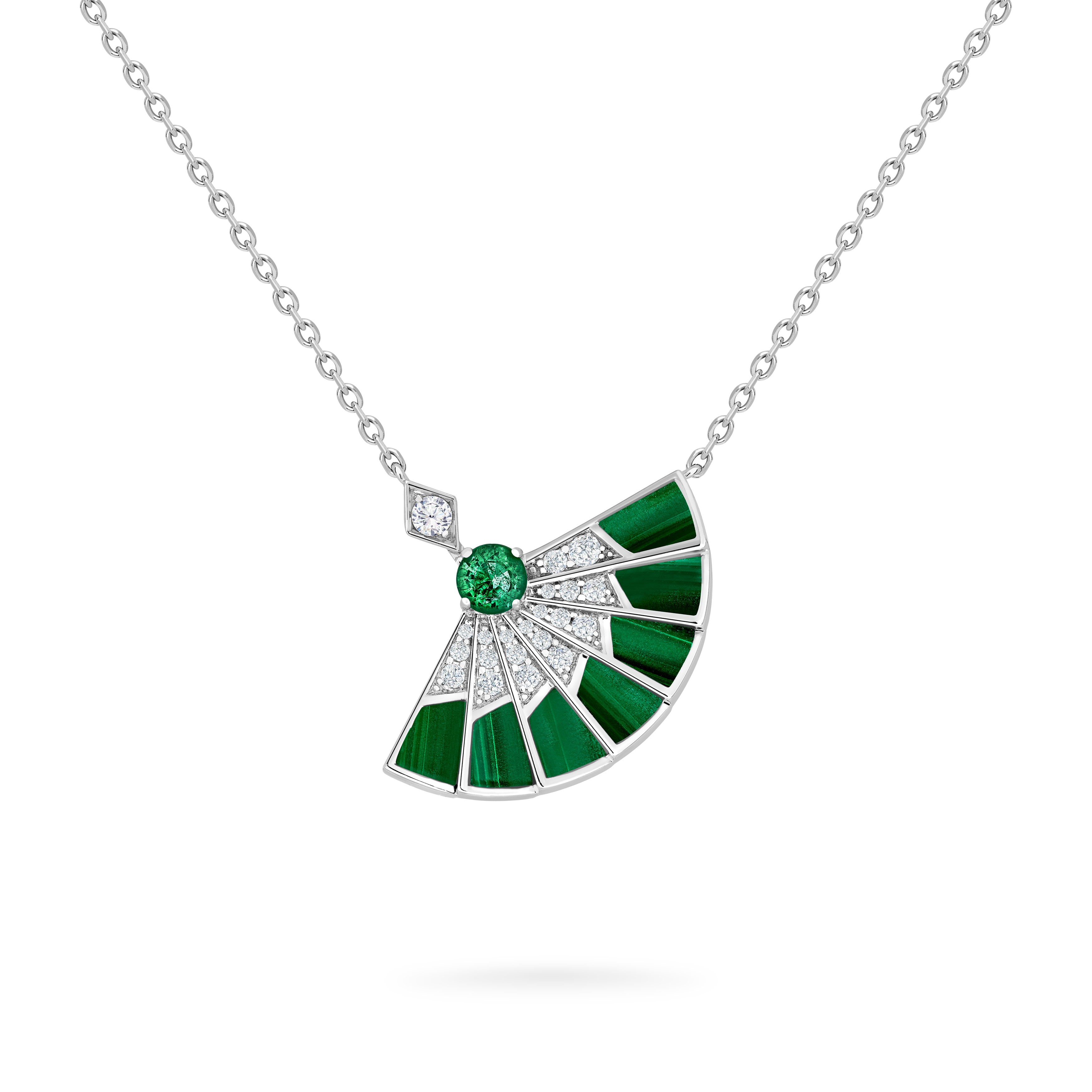 Garrard Fanfare Symphony jewellery collection emerald and malachite full colour earrings in 18ct white gold 2017305 Hero Vi Garrard Fanfare Symphony jewellery collection emerald and malachite full colour earrings in 18ct white gold 2017305 Hero Vi