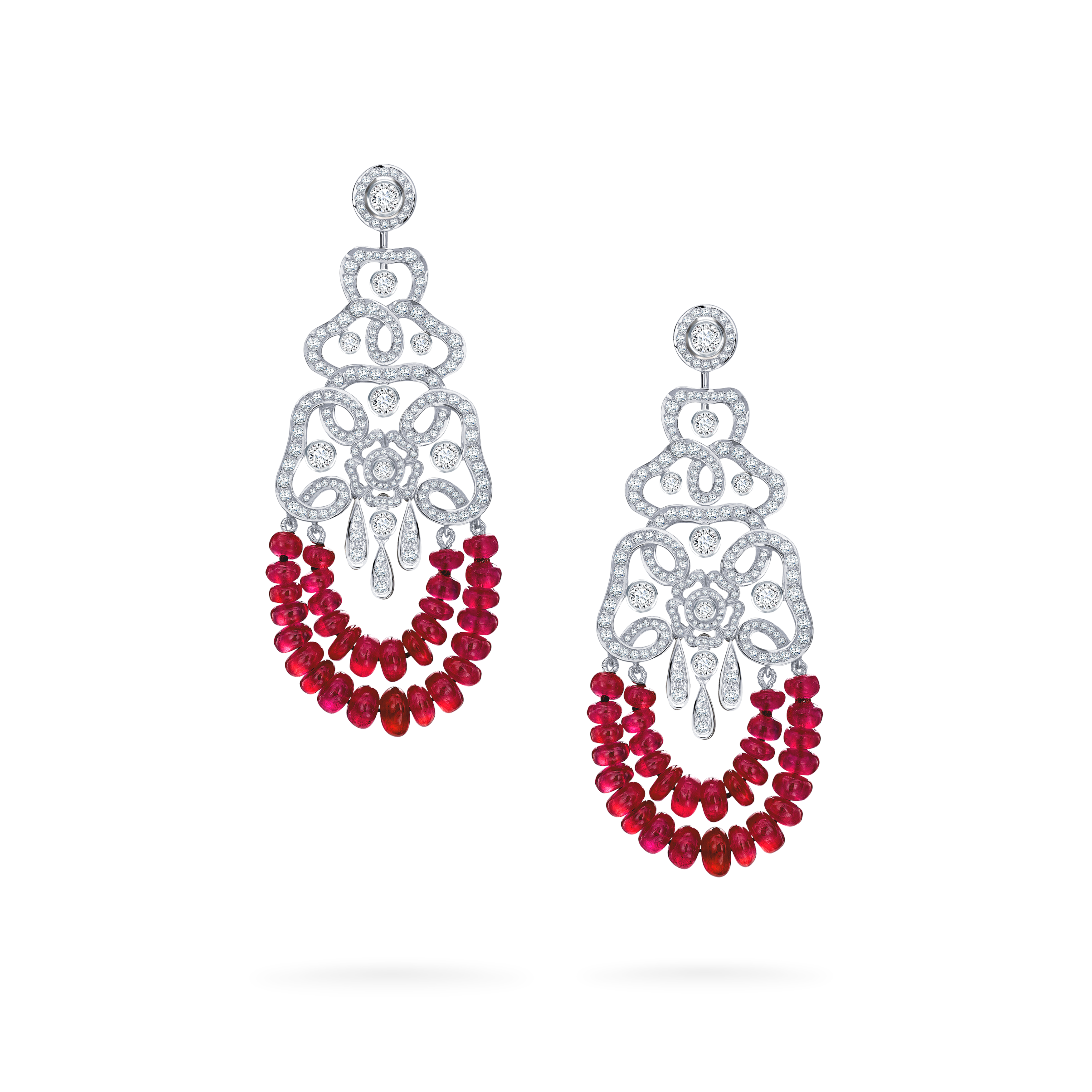 Garrard Red Rose High Jewellery Ruby and Diamond Earrings In 18ct White Gold 2015424 Garrard Red Rose High Jewellery Ruby and Diamond Earrings In 18ct White Gold 2015424
